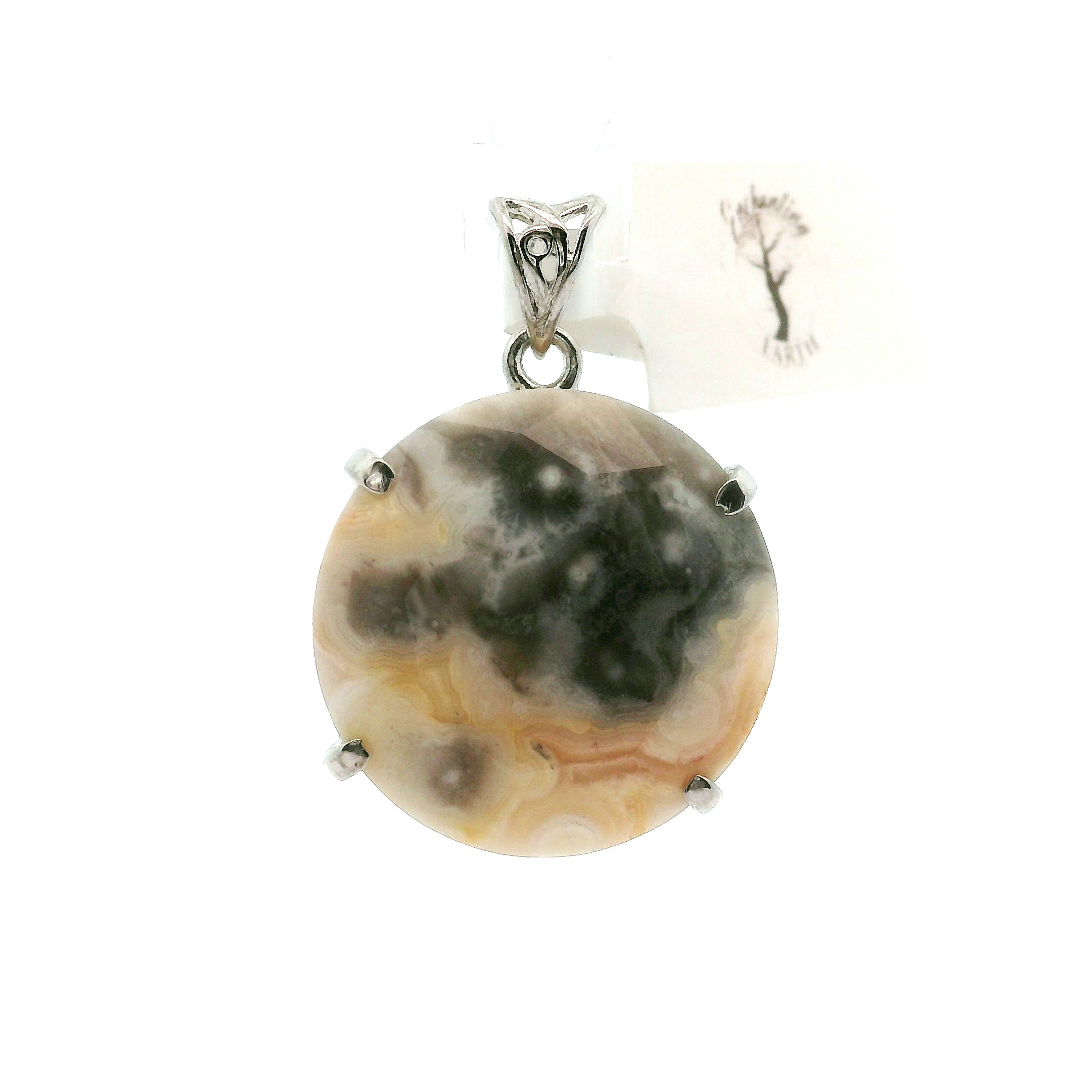 Crazy Lace Agate Pendants in .925 Silver for Promoting Creativity, Hope, New Ideas & Positivity