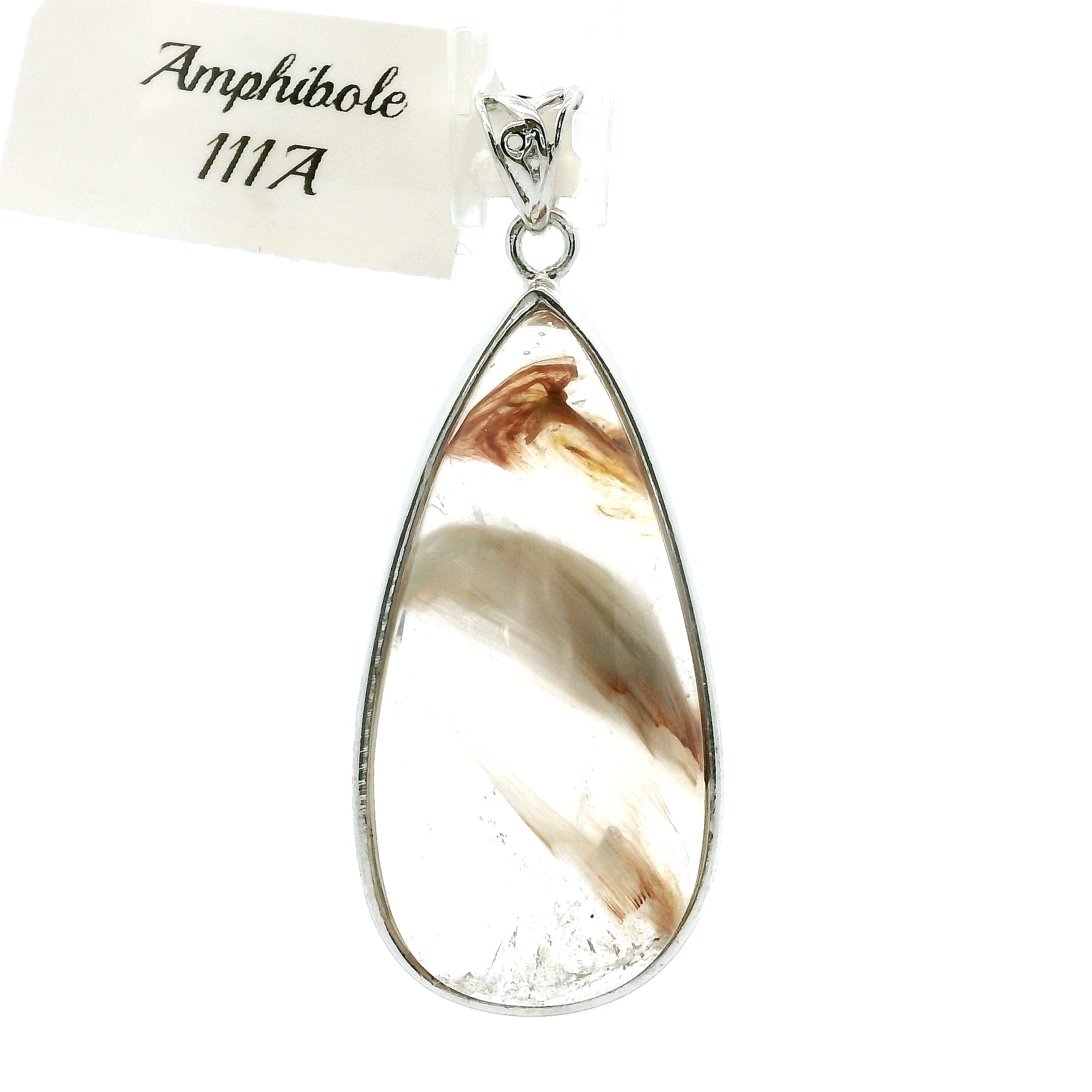 Amphibole Quartz Pendant .925 Sterling Silver for Angelic Connection, Lucid Dreaming and Protection