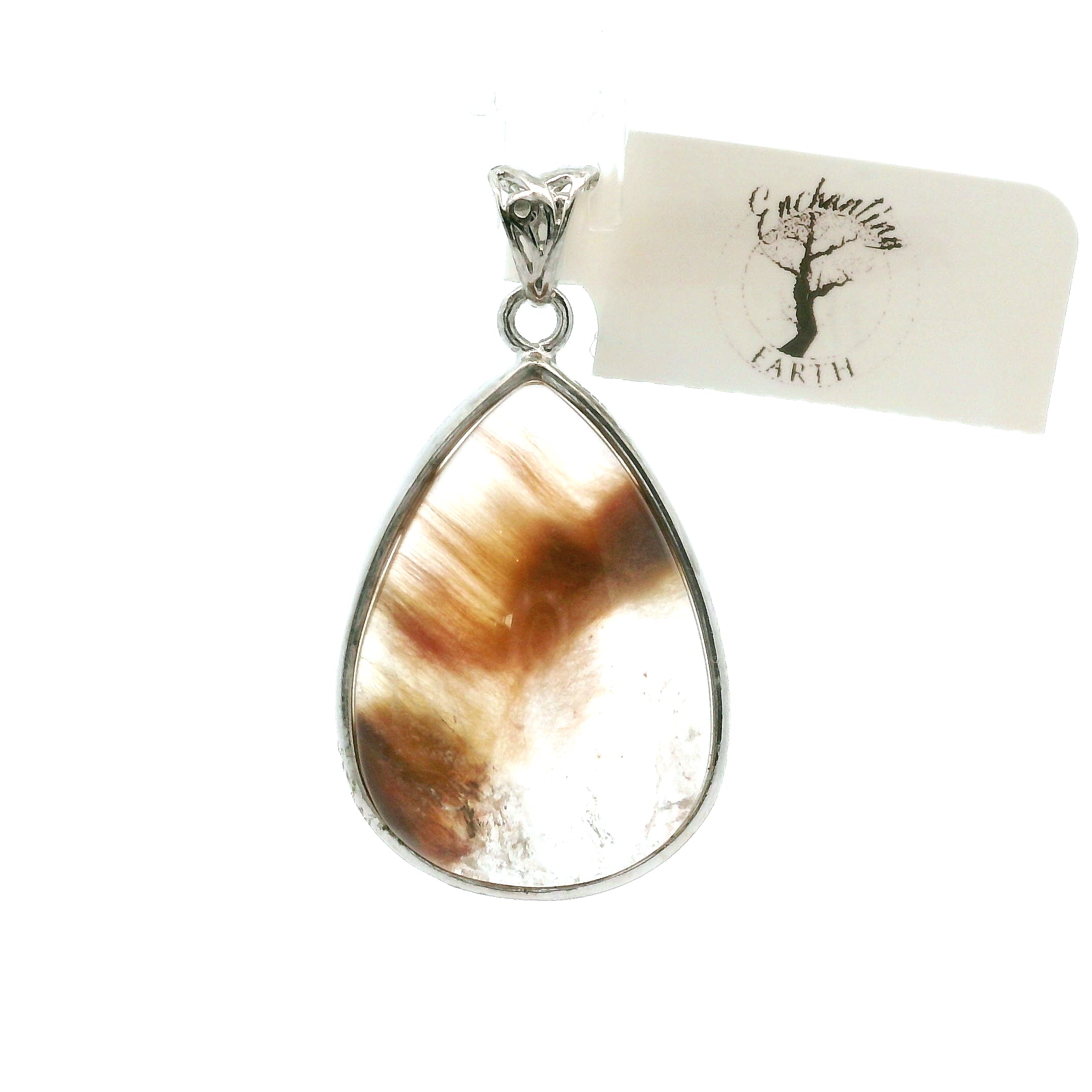 Amphibole Quartz Pendant .925 Sterling Silver for Angelic Connection, Lucid Dreaming and Protection