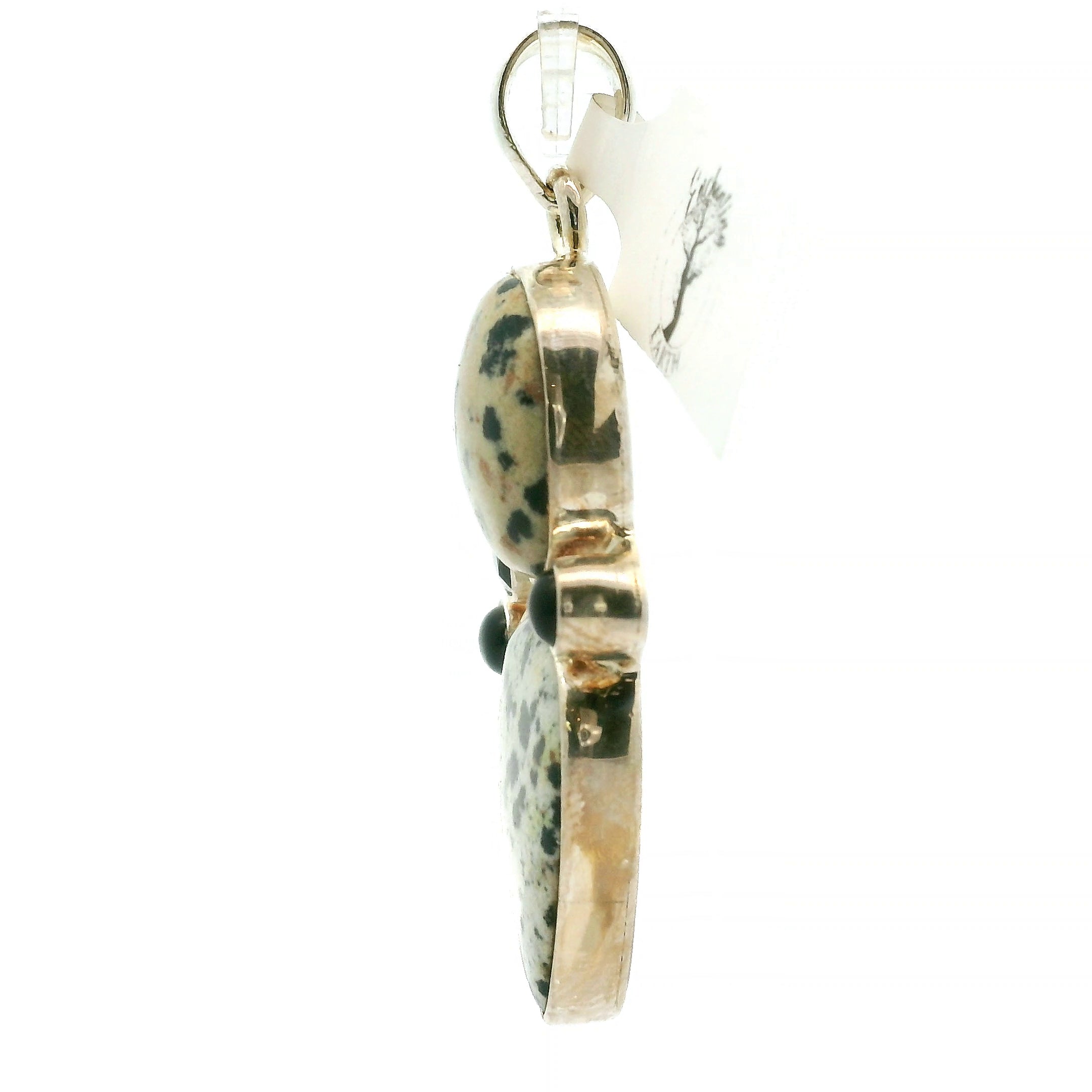 Dalmatian Jasper Multi-Stone Pendant in .925 Silver for Strength and Grounding