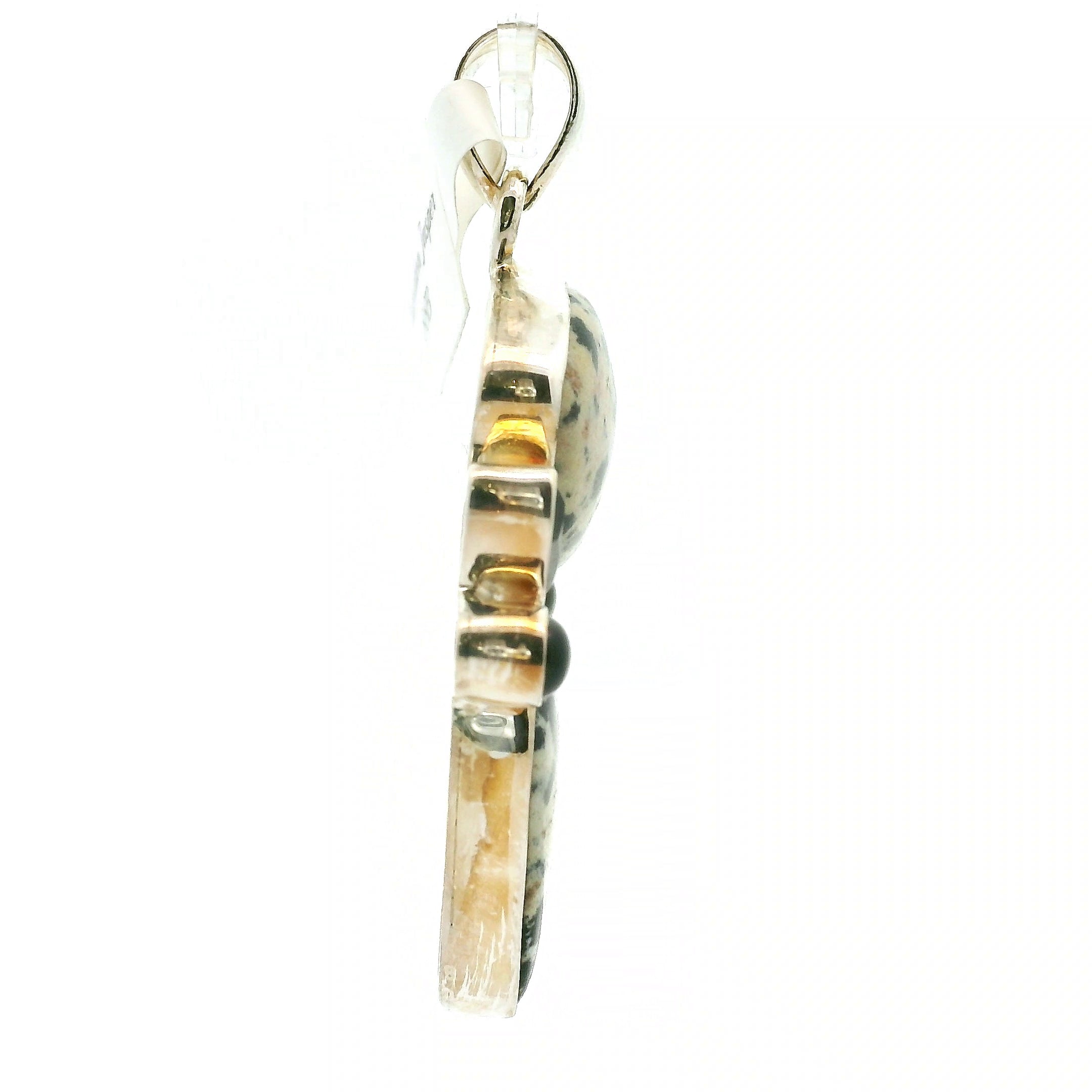 Dalmatian Jasper Multi-Stone Pendant in .925 Silver for Strength and Grounding