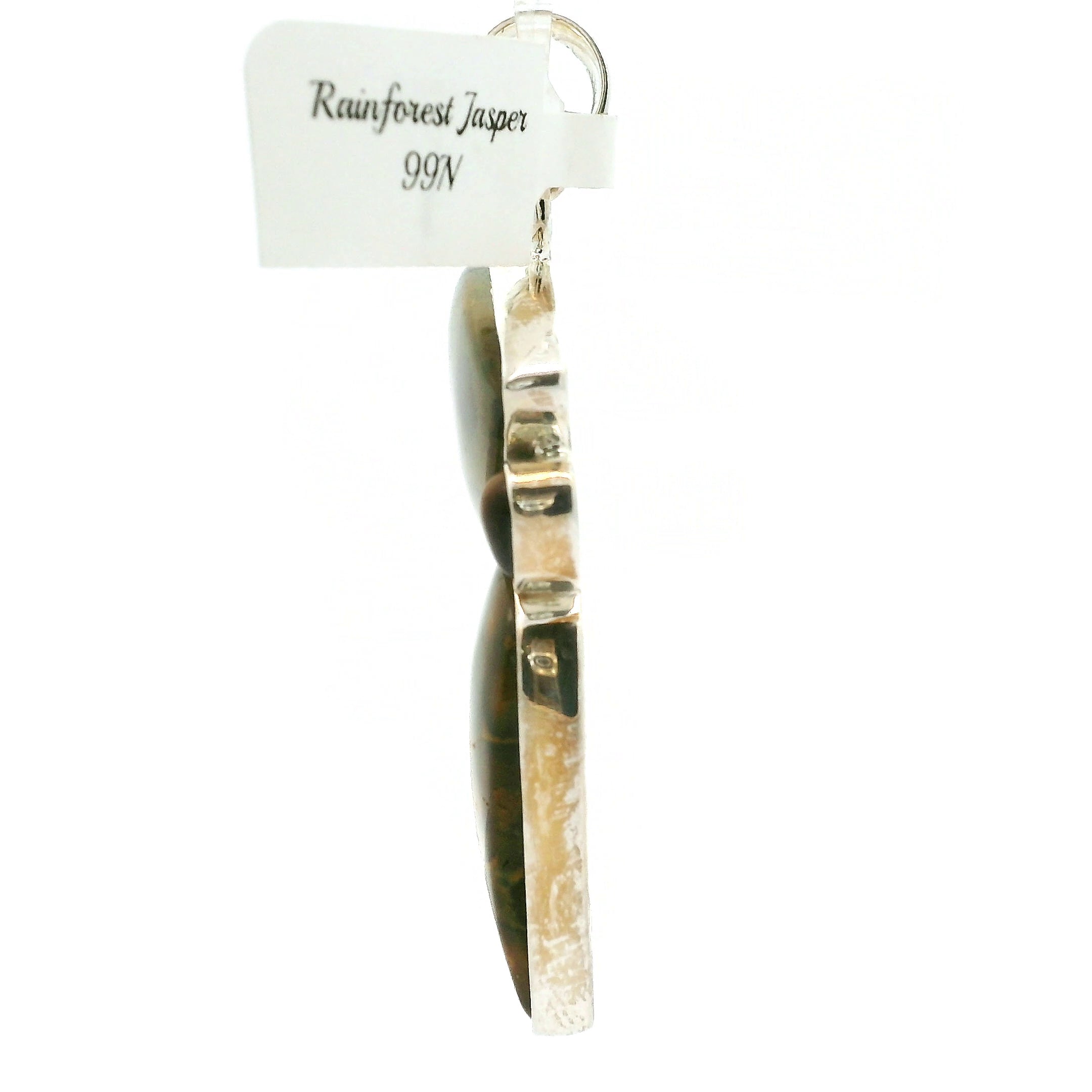 Rainforest Jasper Multi-Stone Pendant in .925 Silver for Strength and Grounding