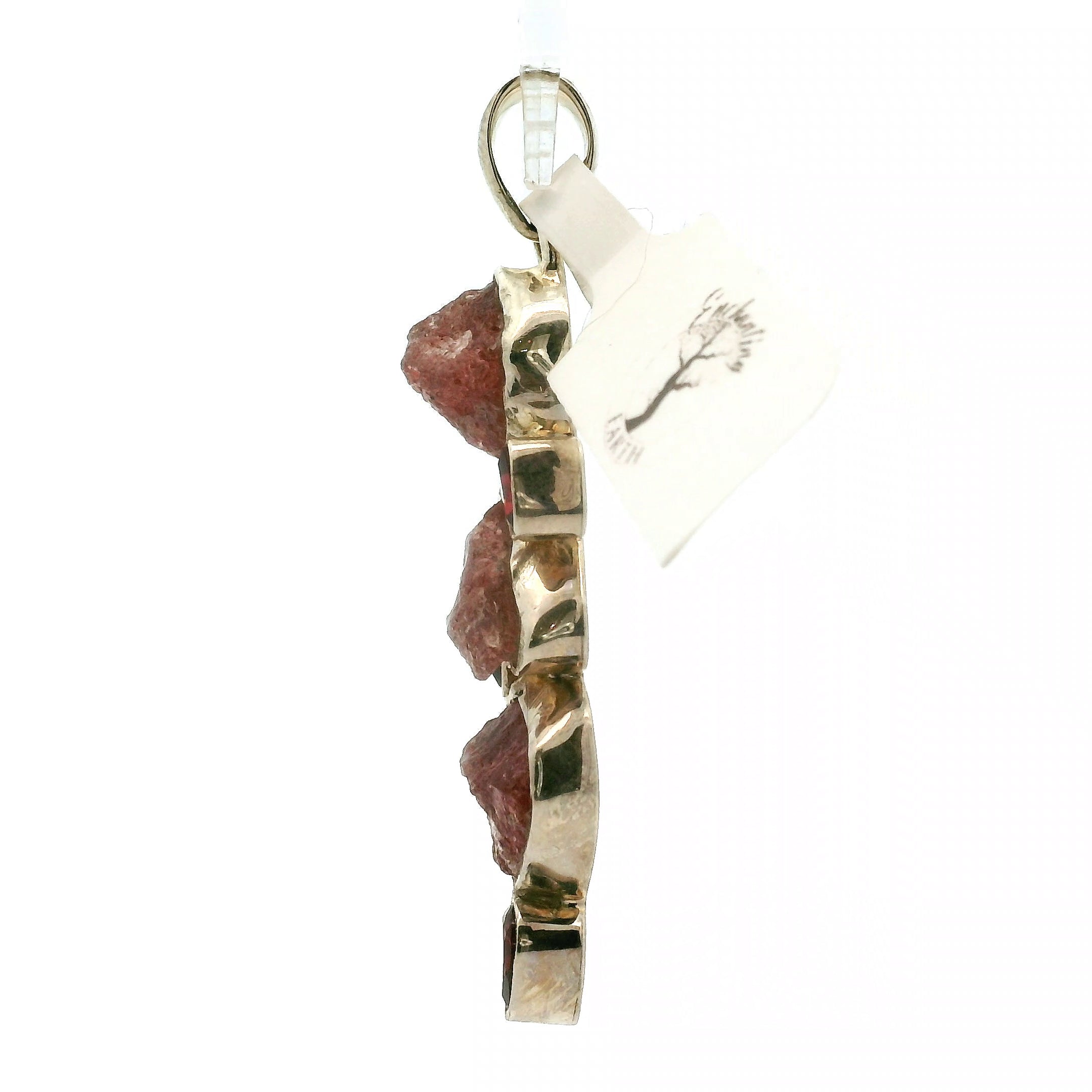 Multi-Stone Garnet Pendant .925 Silver for Health, Grounding and Strength