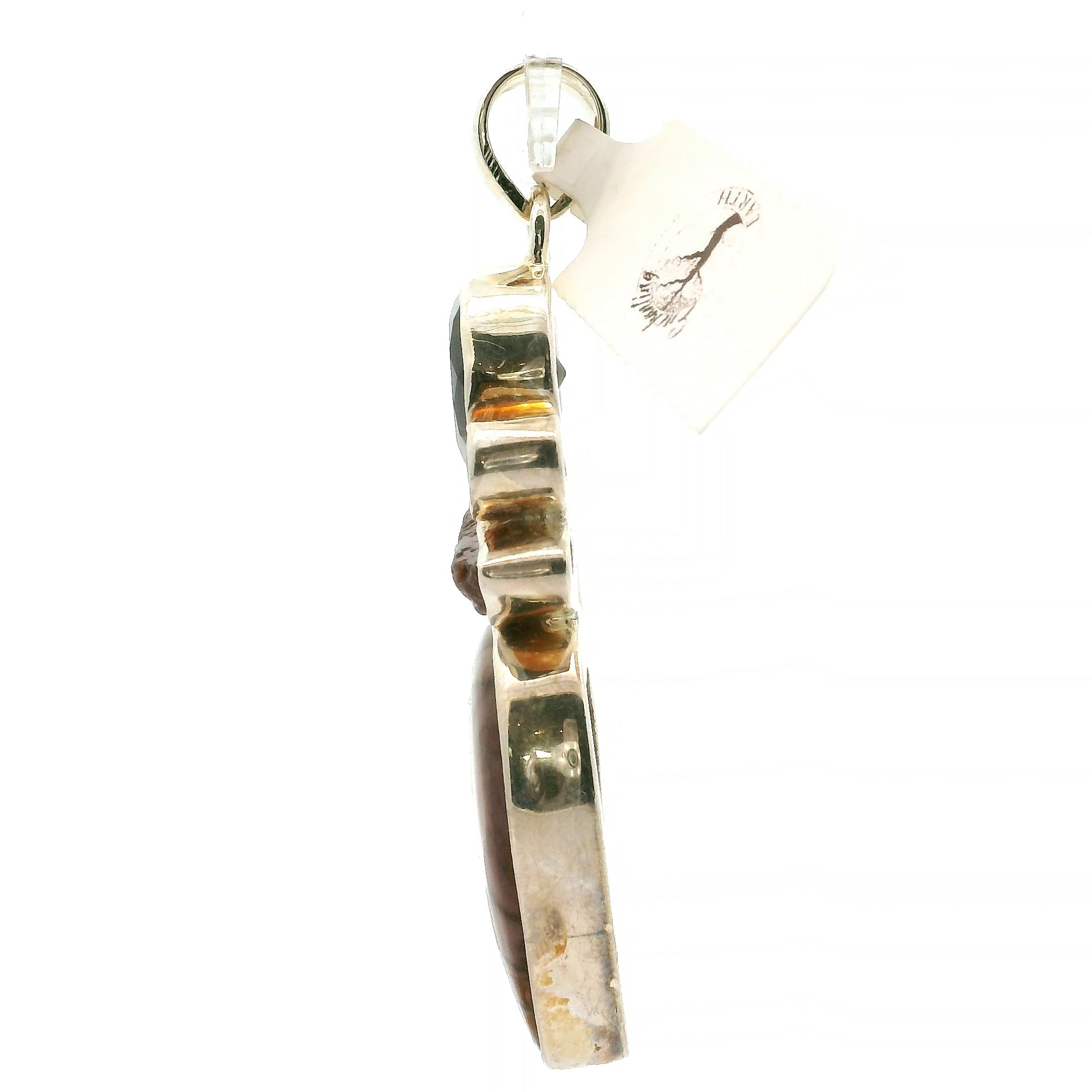 Imperial Jasper Multi-Stone Pendant in .925 Silver for Strength and Grounding