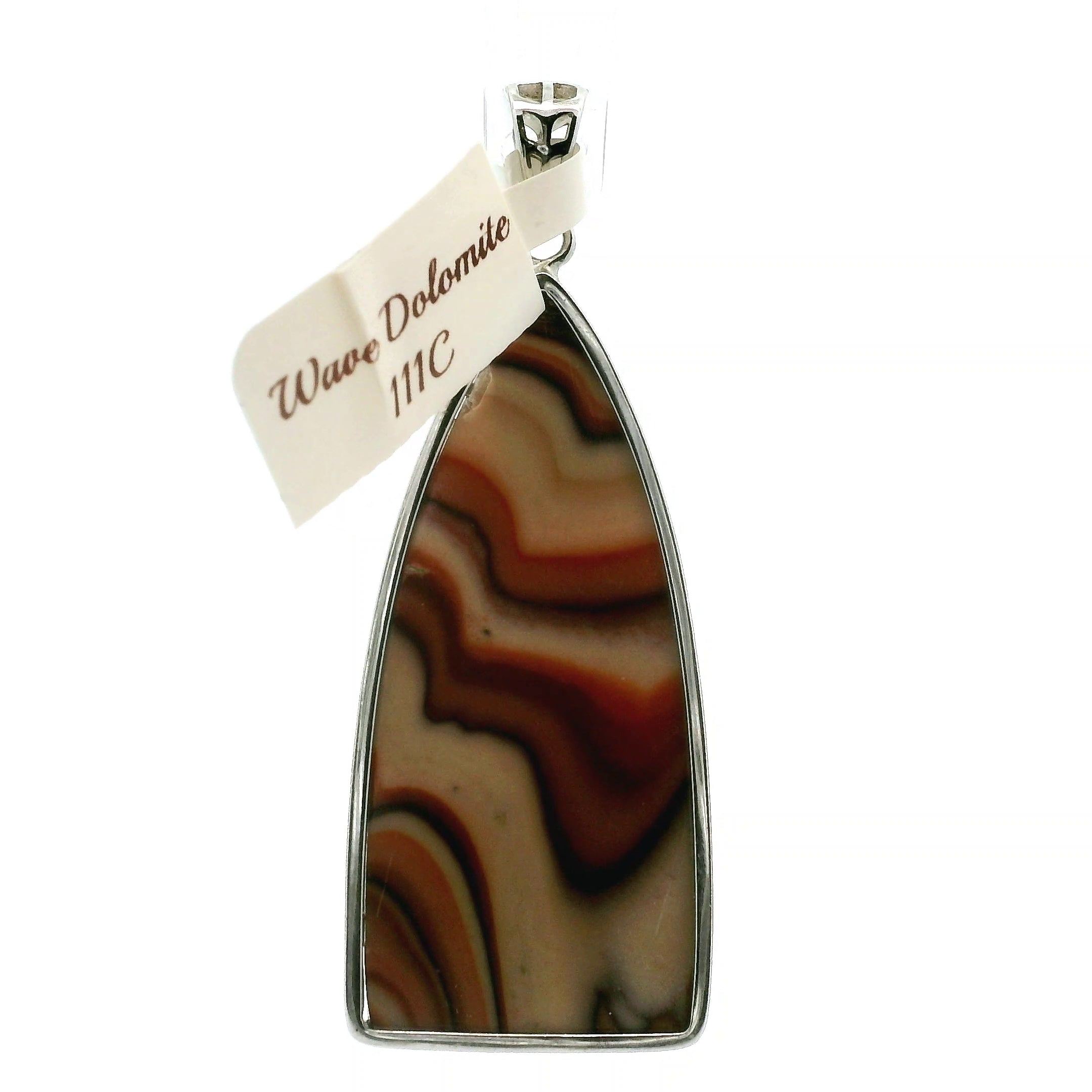 Wave Dolomite Pendant in .925 Silver for Patience, Grounding and Balance