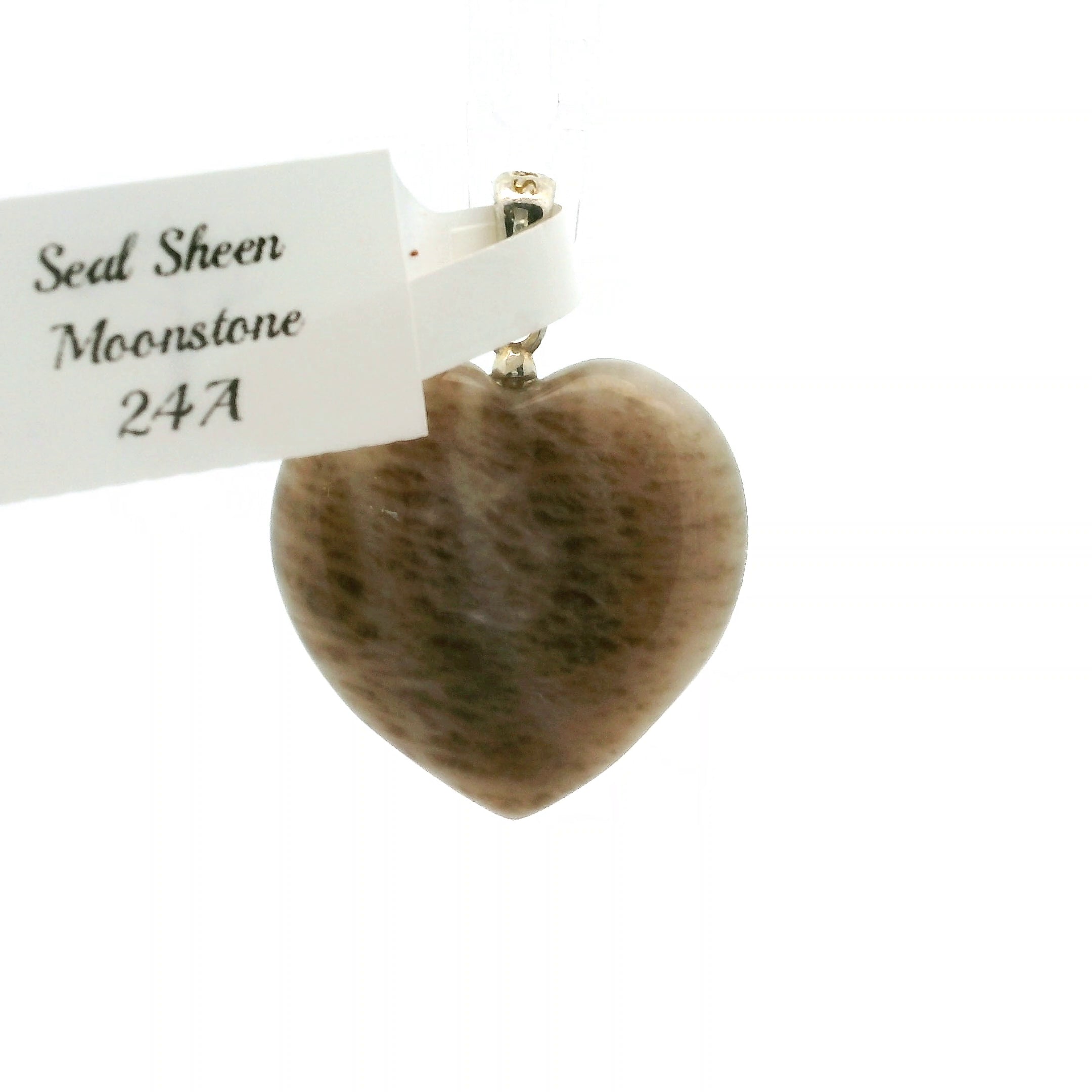 Seal Sheen Moonstone Pendant .925 Silver for Confidence and Strength