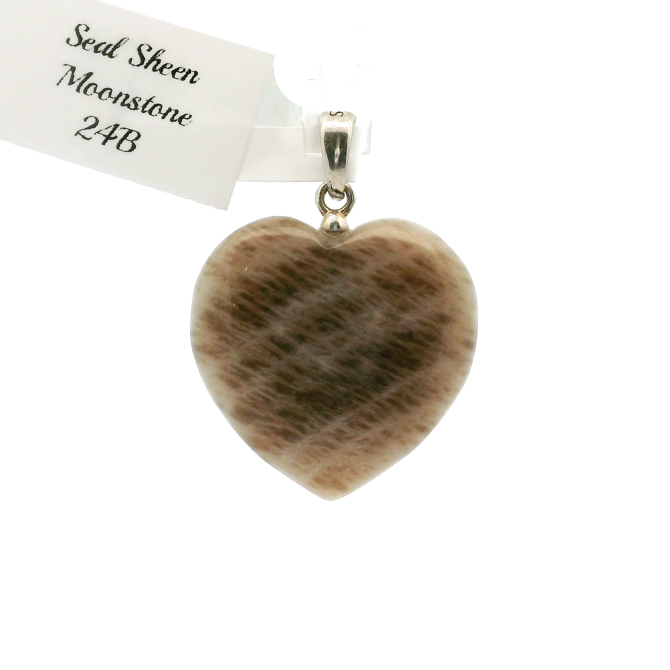 Seal Sheen Moonstone Pendant .925 Silver for Confidence and Strength