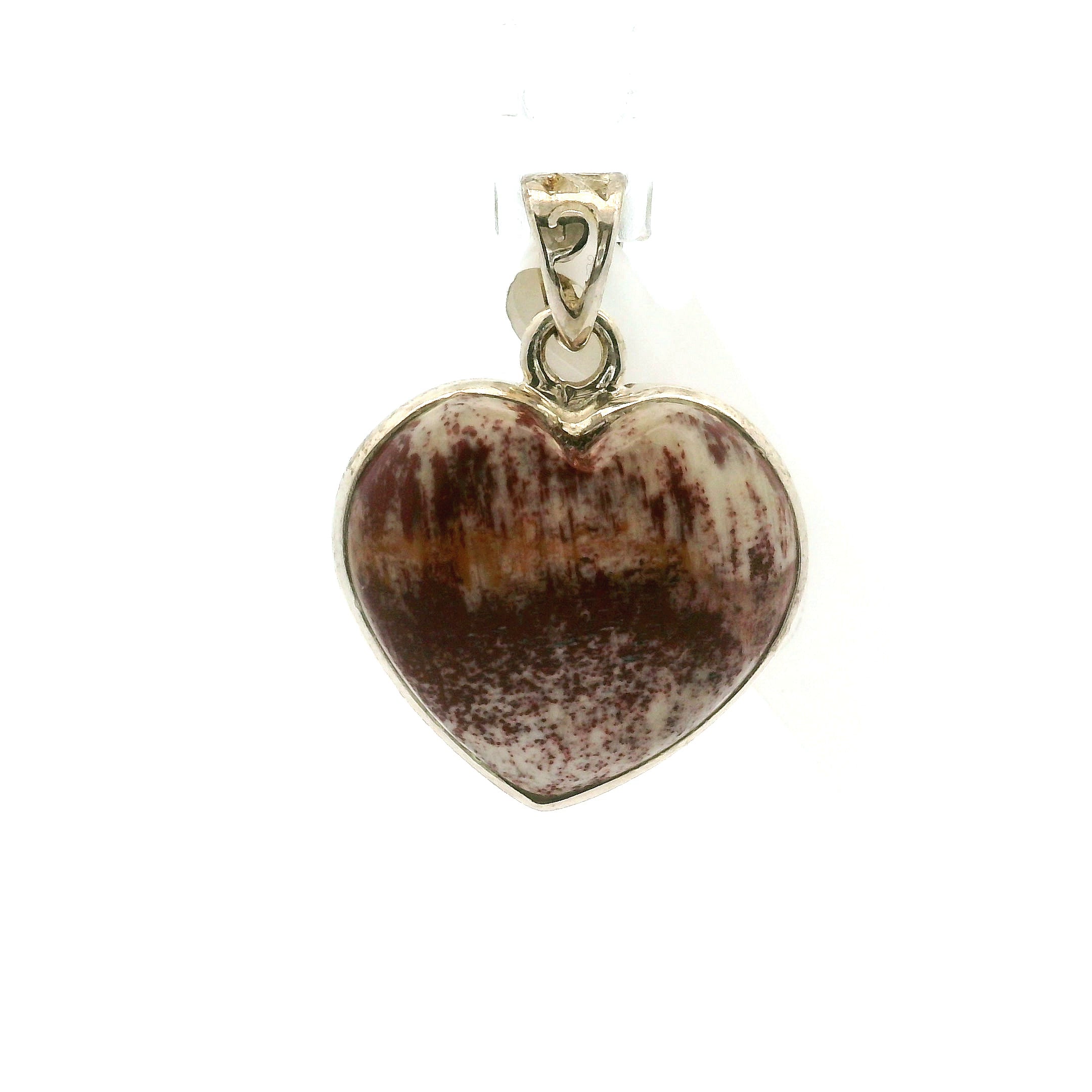 Alunite Heart Pendant in .925 Silver for Strength and Grounding