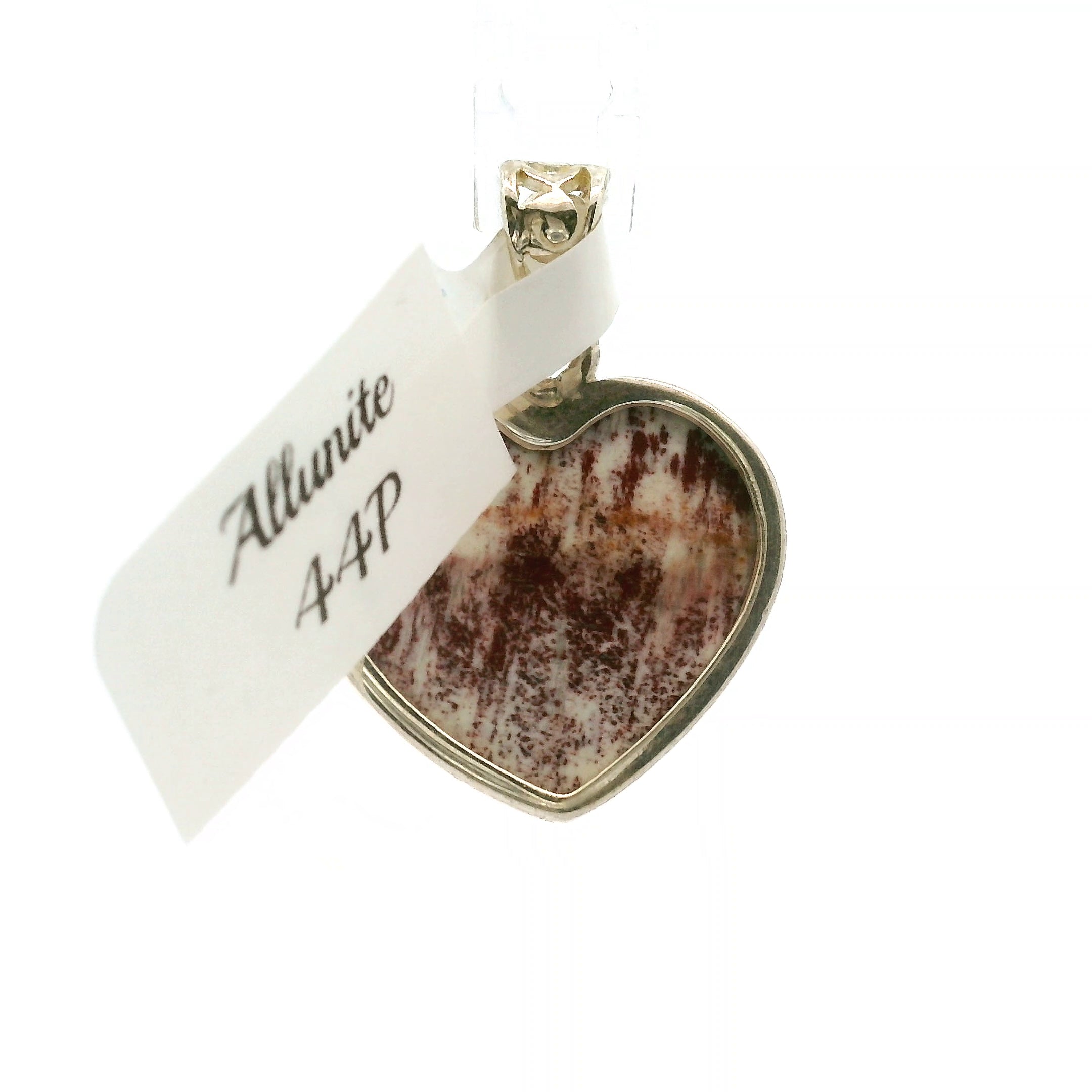 Alunite Heart Pendant in .925 Silver for Strength and Grounding
