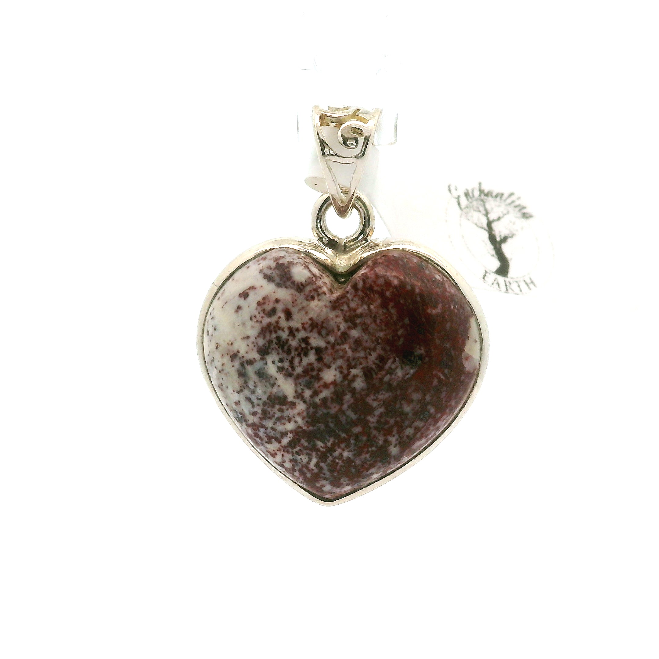 Alunite Heart Pendant in .925 Silver for Strength and Grounding