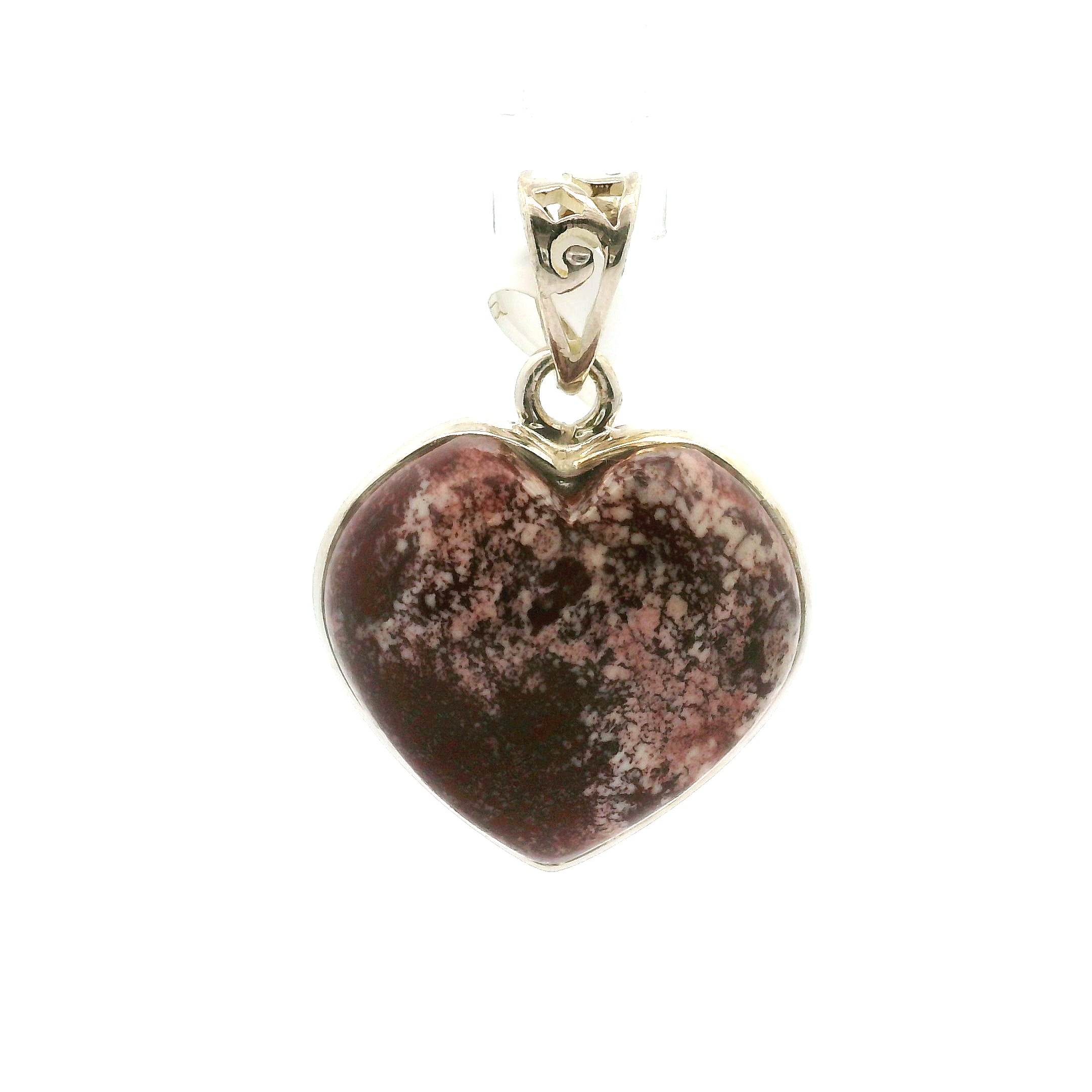 Alunite Heart Pendant in .925 Silver for Strength and Grounding