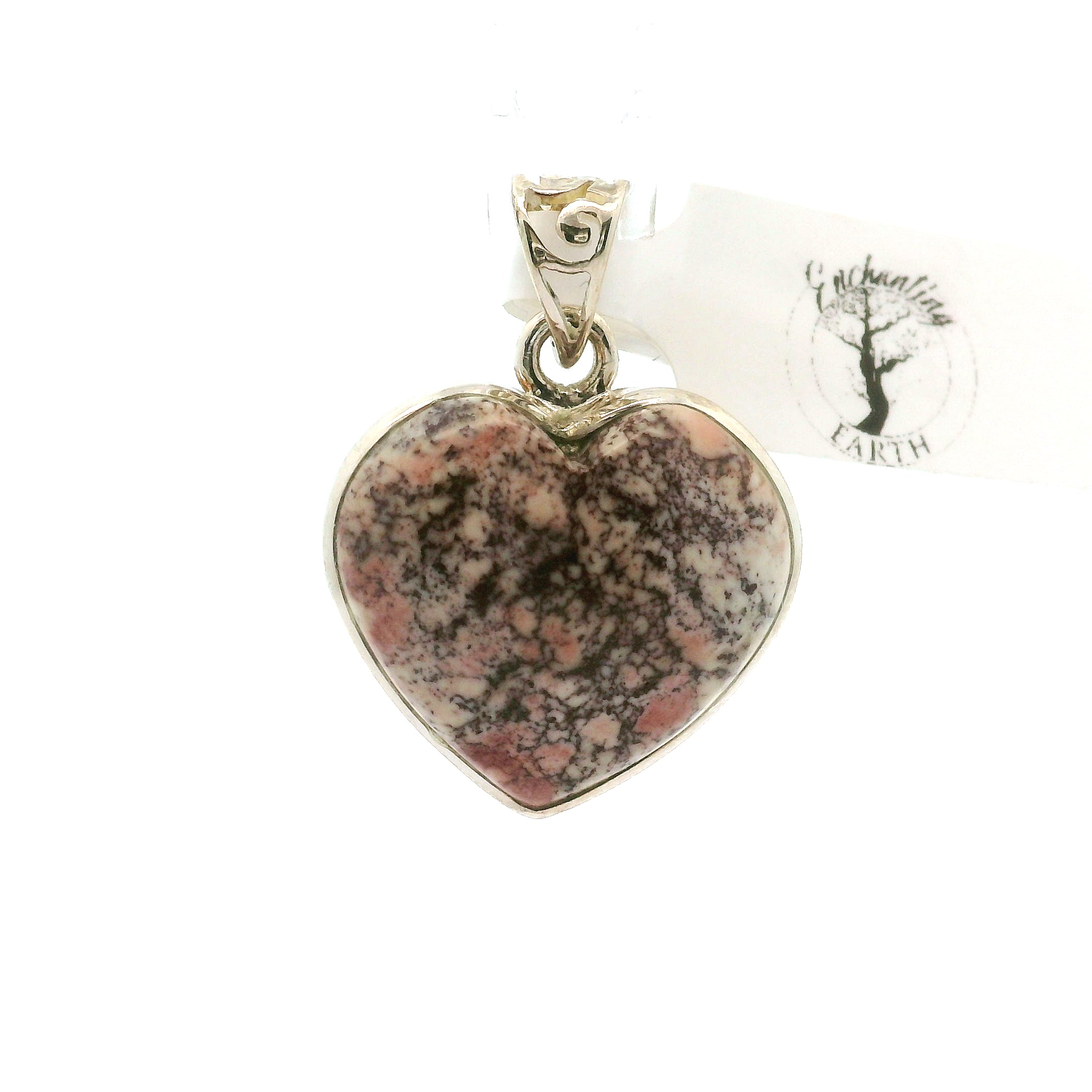 Alunite Heart Pendant in .925 Silver for Strength and Grounding