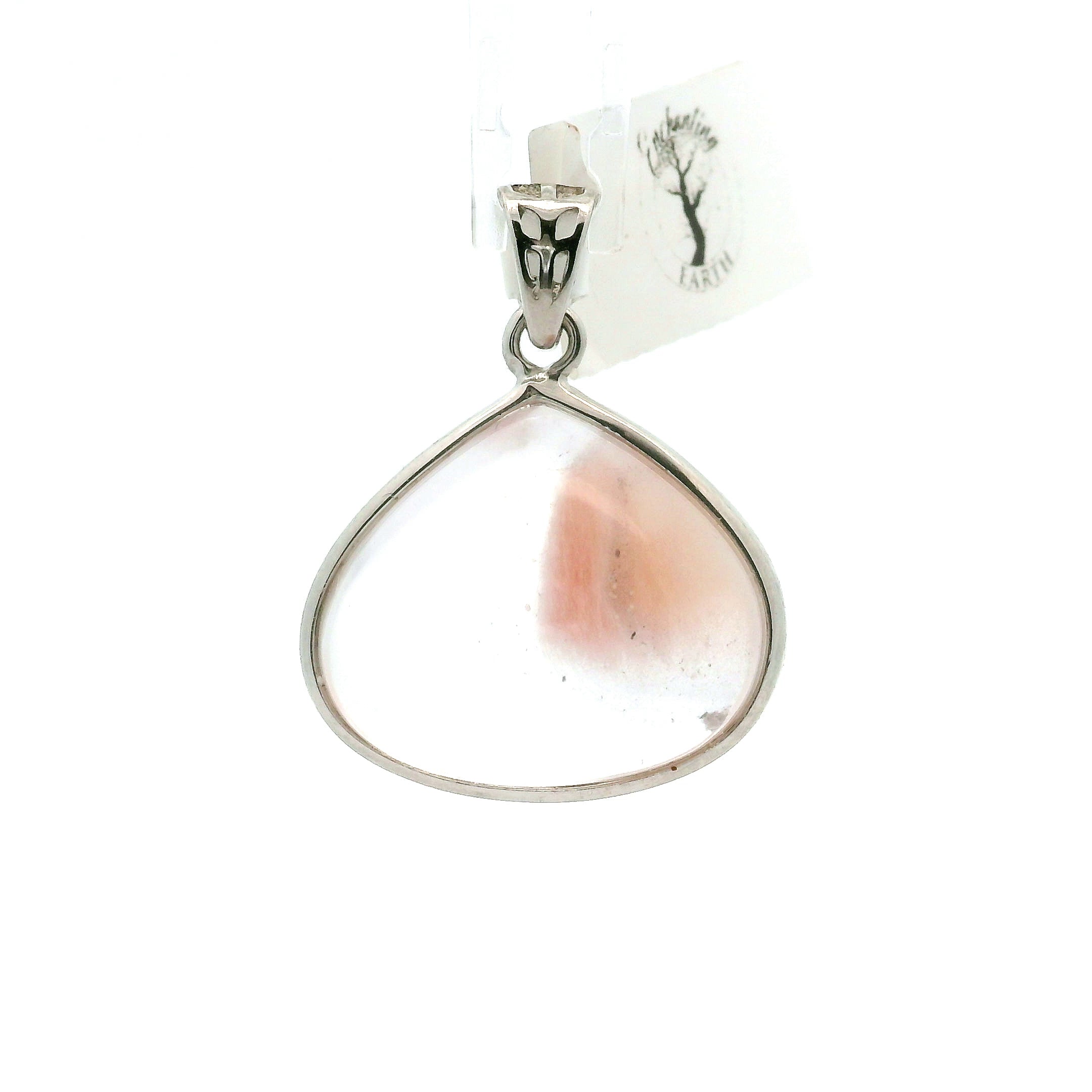 Amphibole Quartz Pendant .925 Sterling Silver for Connection with Angels and Protection