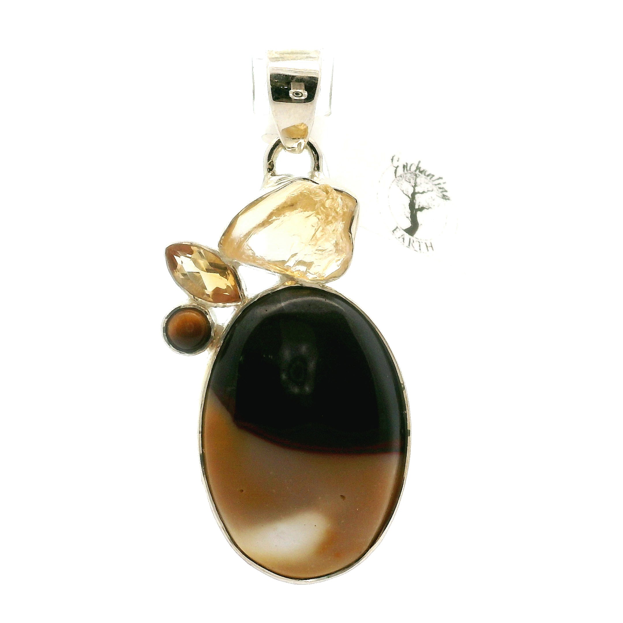 Mookaite Jasper Multi-Stone Pendant in .925 Silver for Personal Power and Youthful Beauty