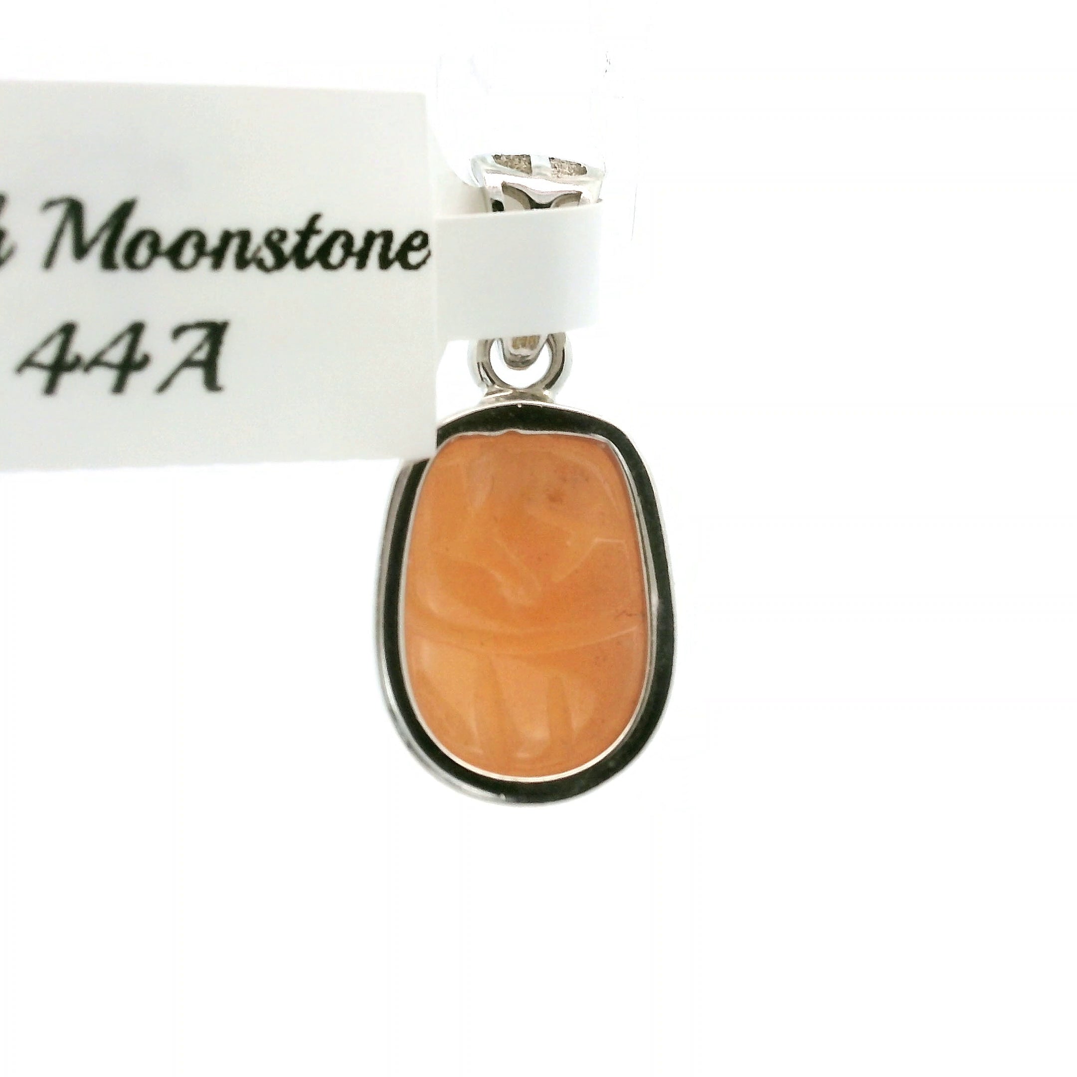 Peach Moonstone Pixiu Pendant .925 Silver for New Beginnings, Artistic Expression, Creativity & Manifestation