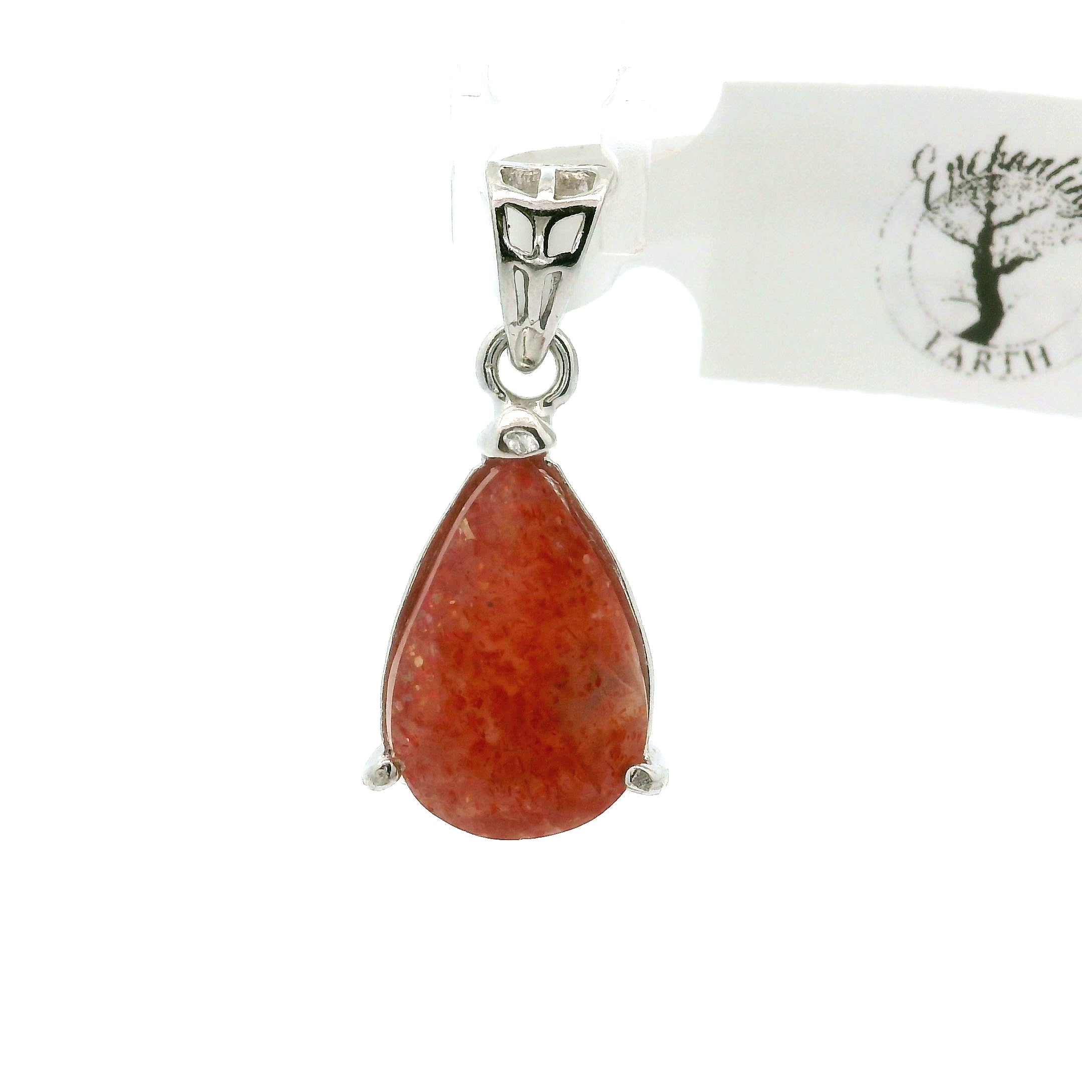 Sunstone Faceted Pendant .925 Silver for Confidence and Strength