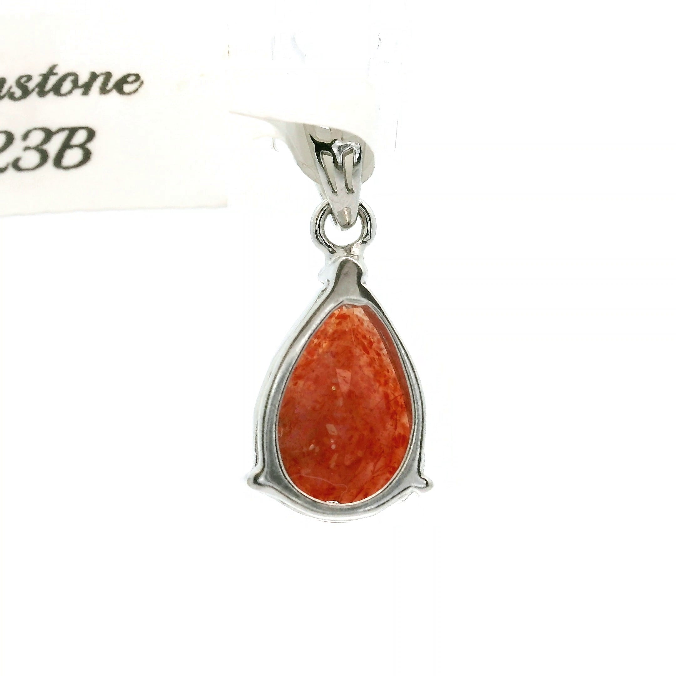 Sunstone Faceted Pendant .925 Silver for Confidence and Strength