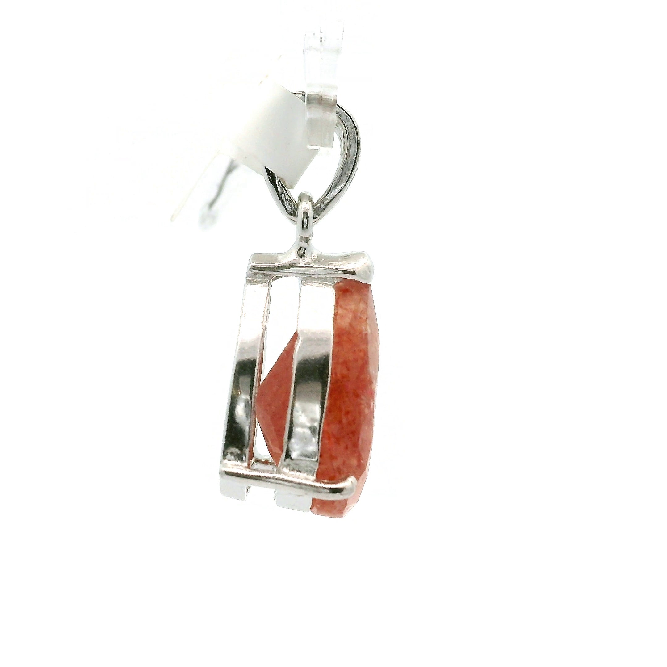 Sunstone Faceted Pendant .925 Silver for Confidence and Strength
