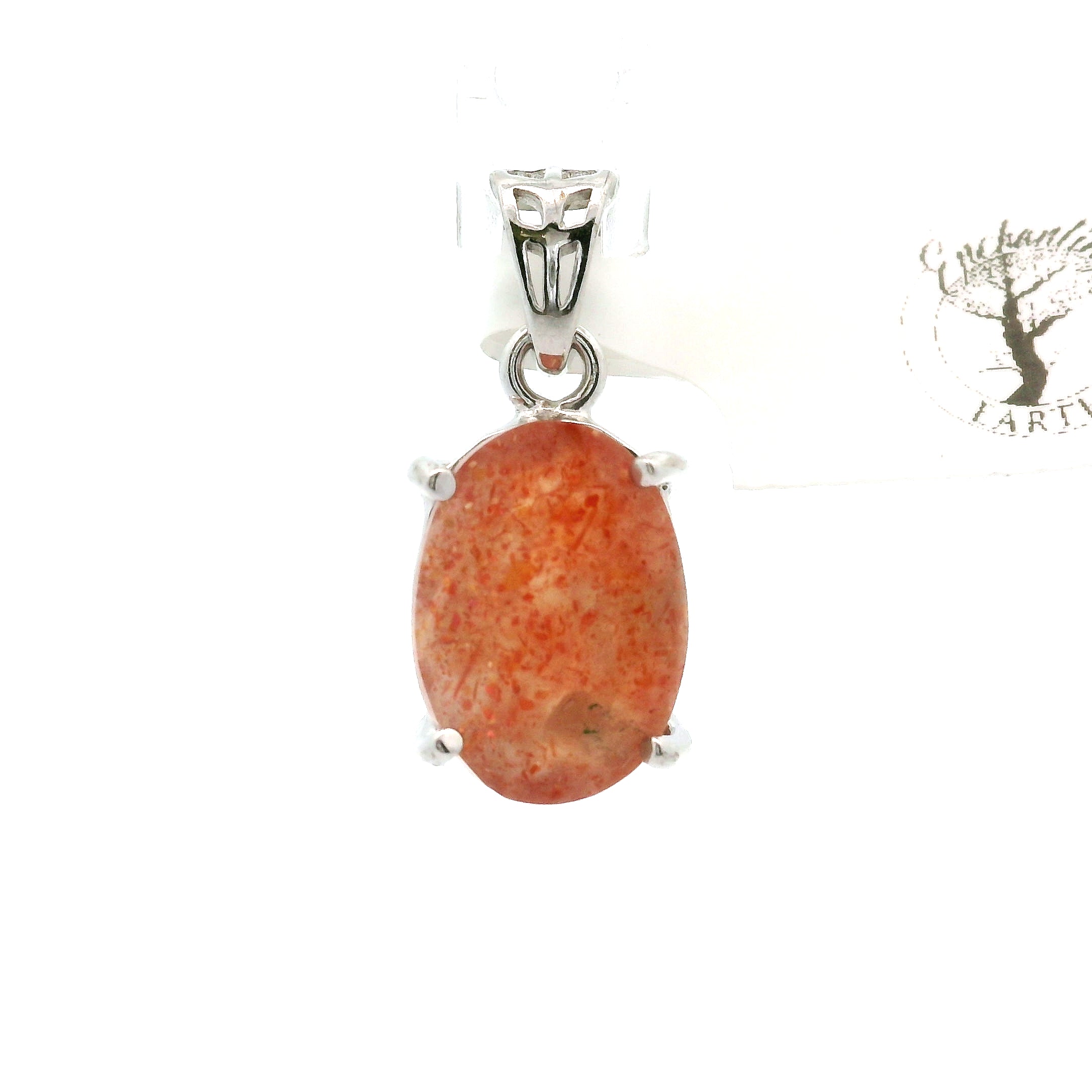 Sunstone Faceted Pendant .925 Silver for Confidence and Strength