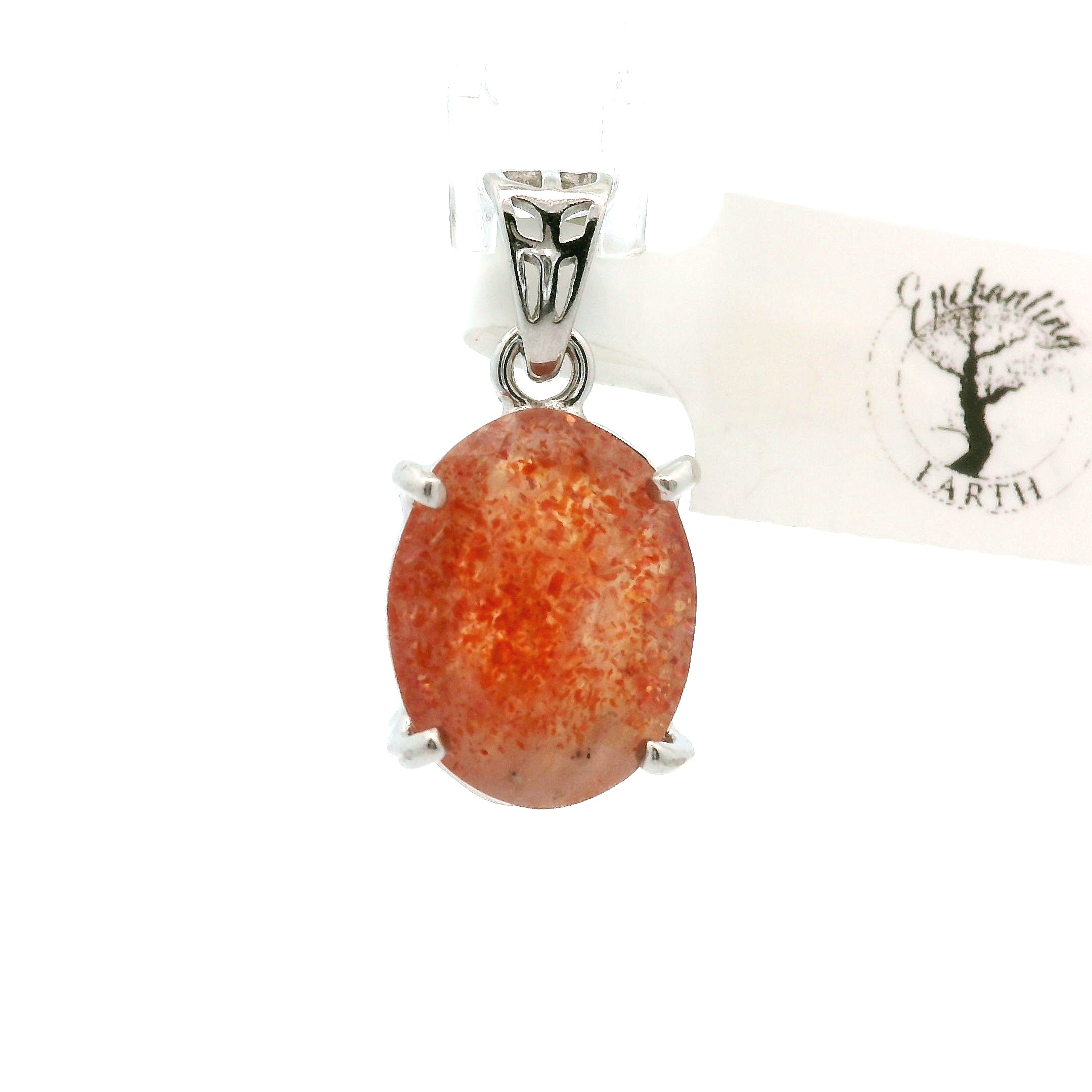 Sunstone Faceted Pendant .925 Silver for Confidence and Strength