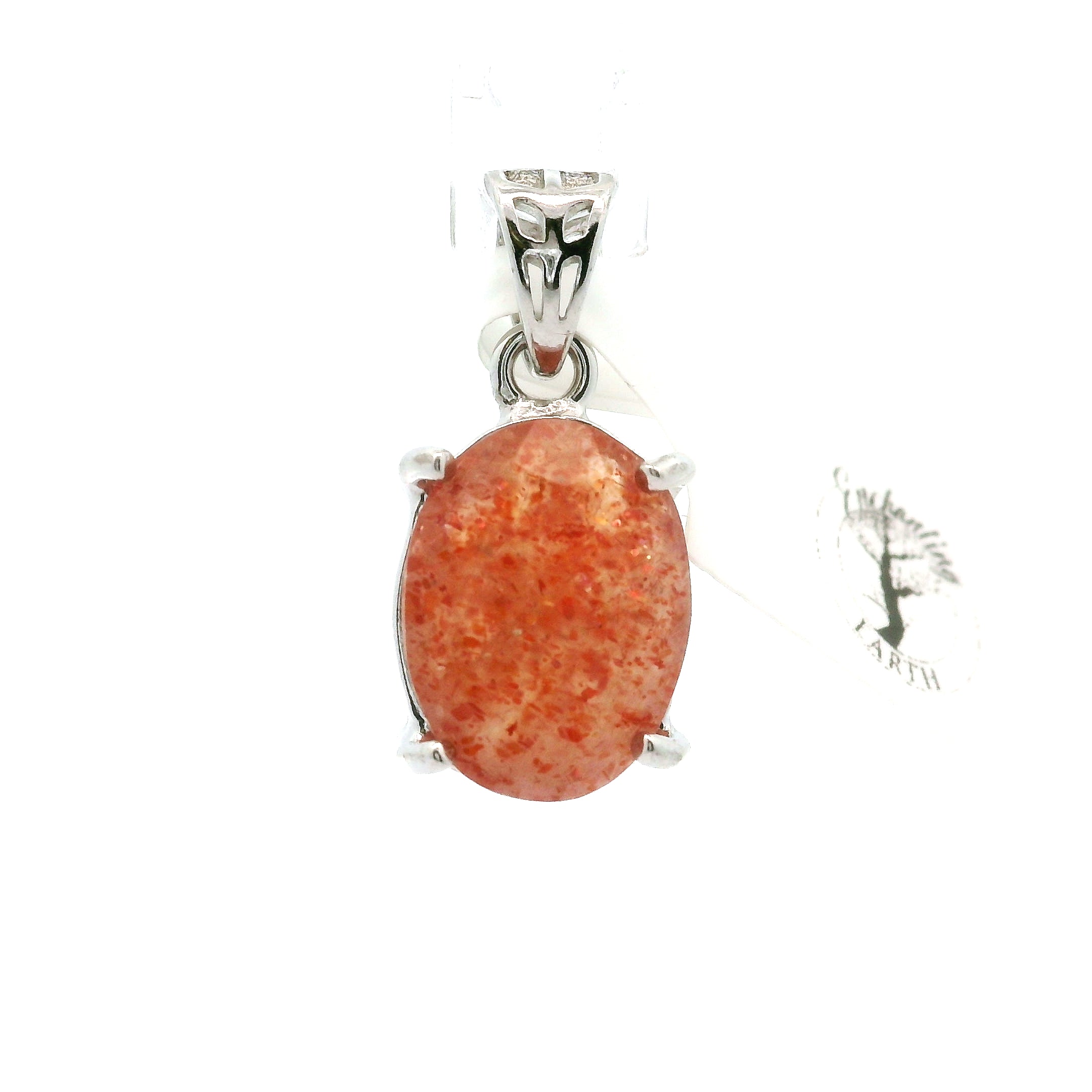 Sunstone Faceted Pendant .925 Silver for Confidence and Strength