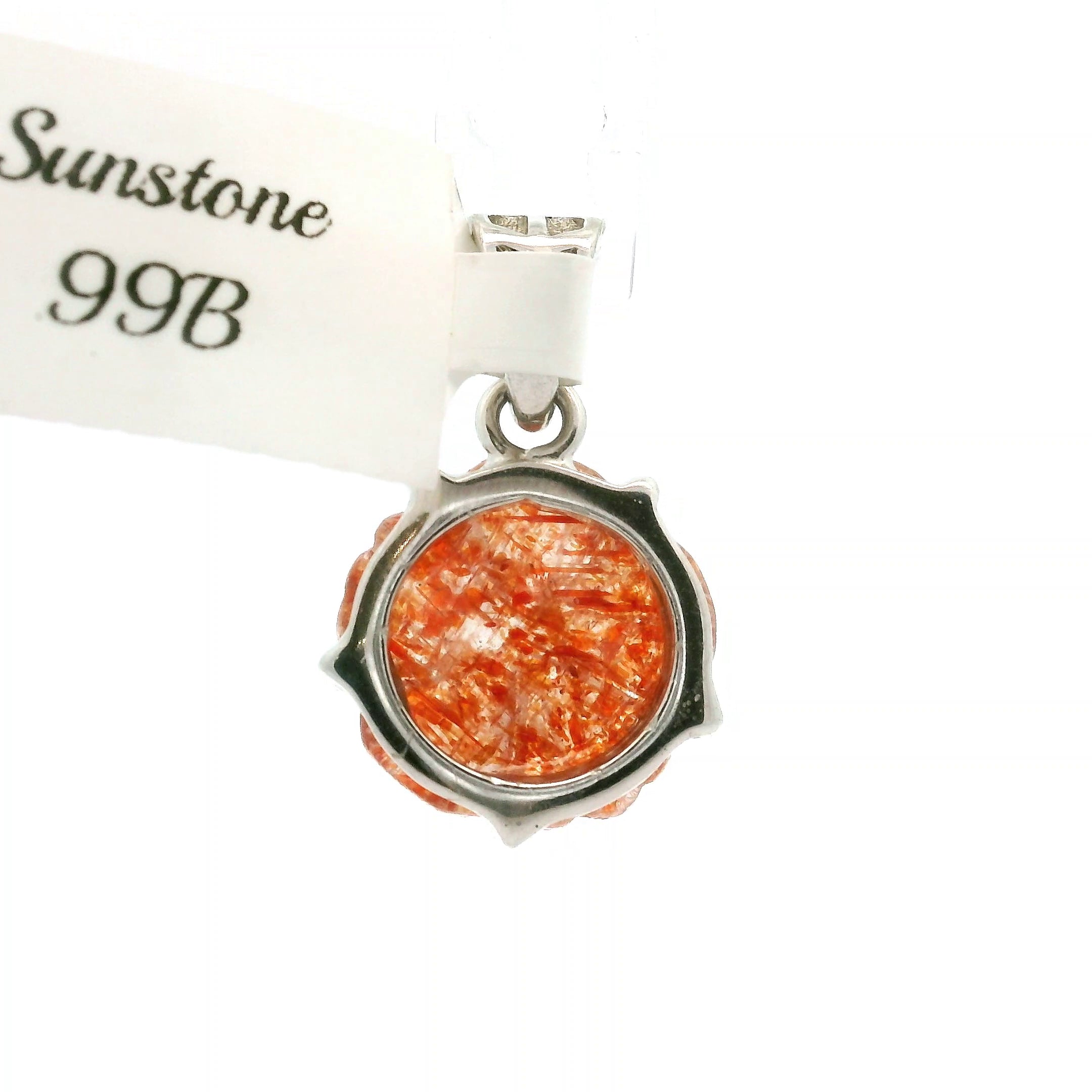 Sunstone Flower Pendant .925 Silver for Confidence and Strength