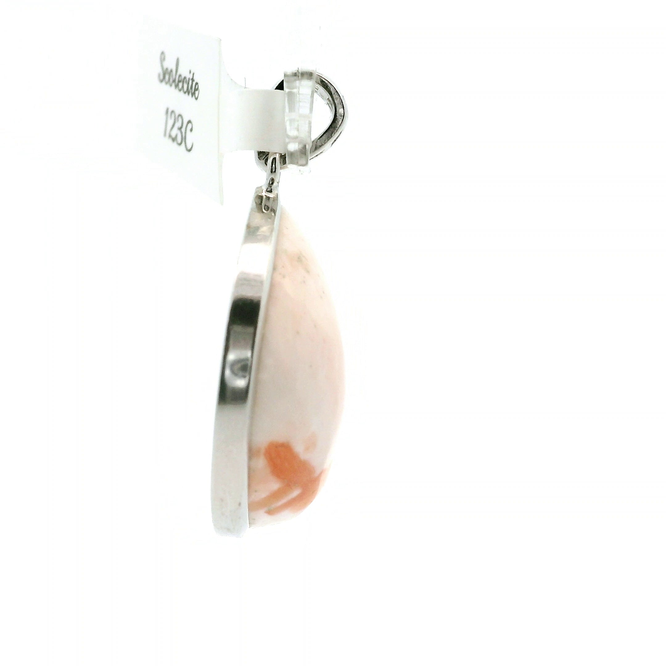 Scolecite Moon Pendant .925 Silver for Accessing Higher Realms and Lineage Healing