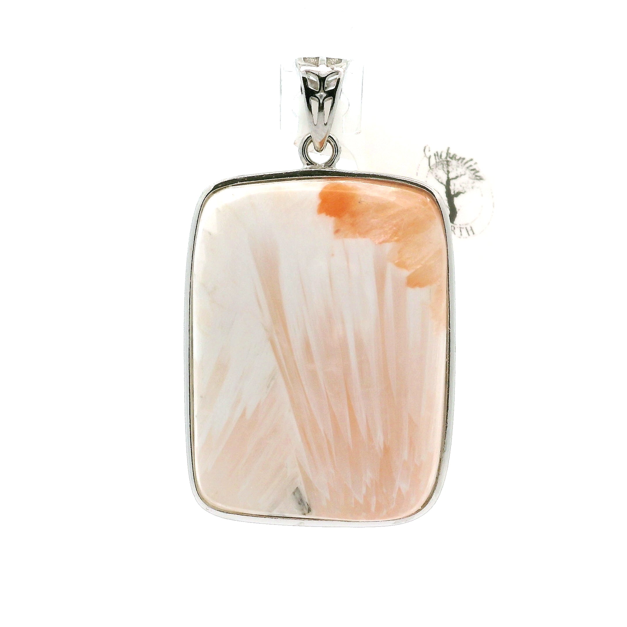 Scolecite Large Pendants .925 Silver for Accessing Higher Realms and Lineage Healing