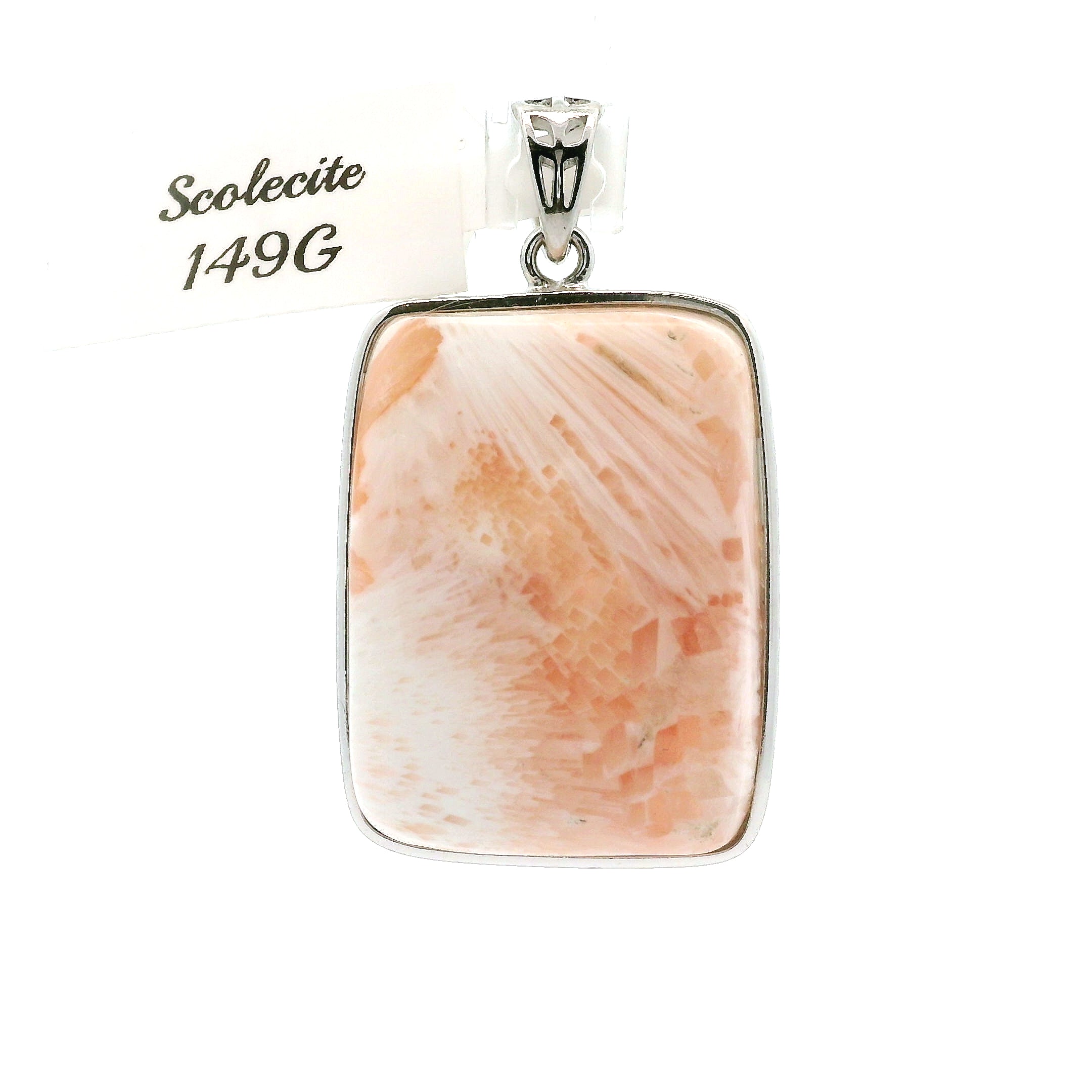 Scolecite Large Pendants .925 Silver for Accessing Higher Realms and Lineage Healing