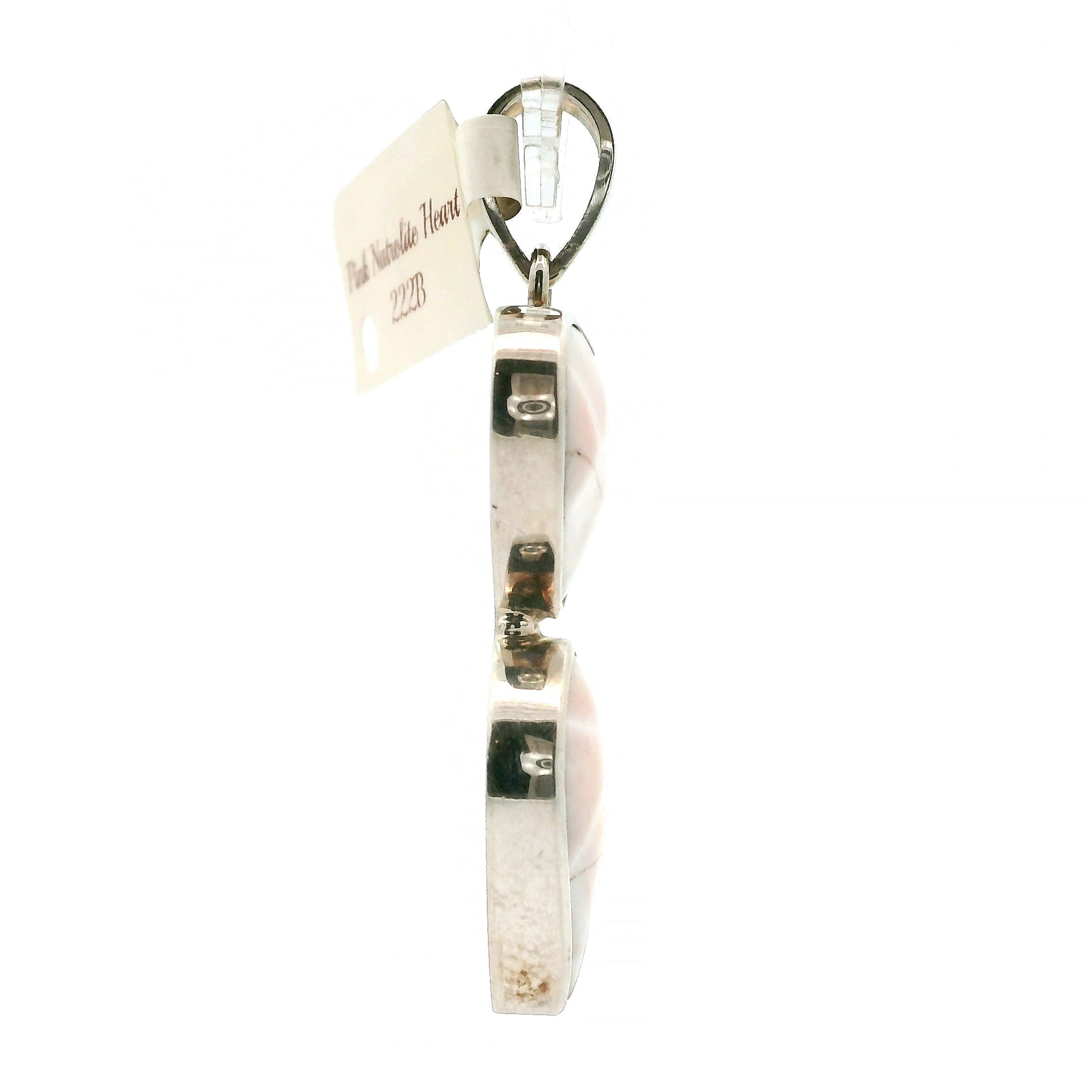 Pink Natrolite Heart Pendant .925 Silver for Channeling, Psychic Abilities and Awakening of your Third Eye Chakra