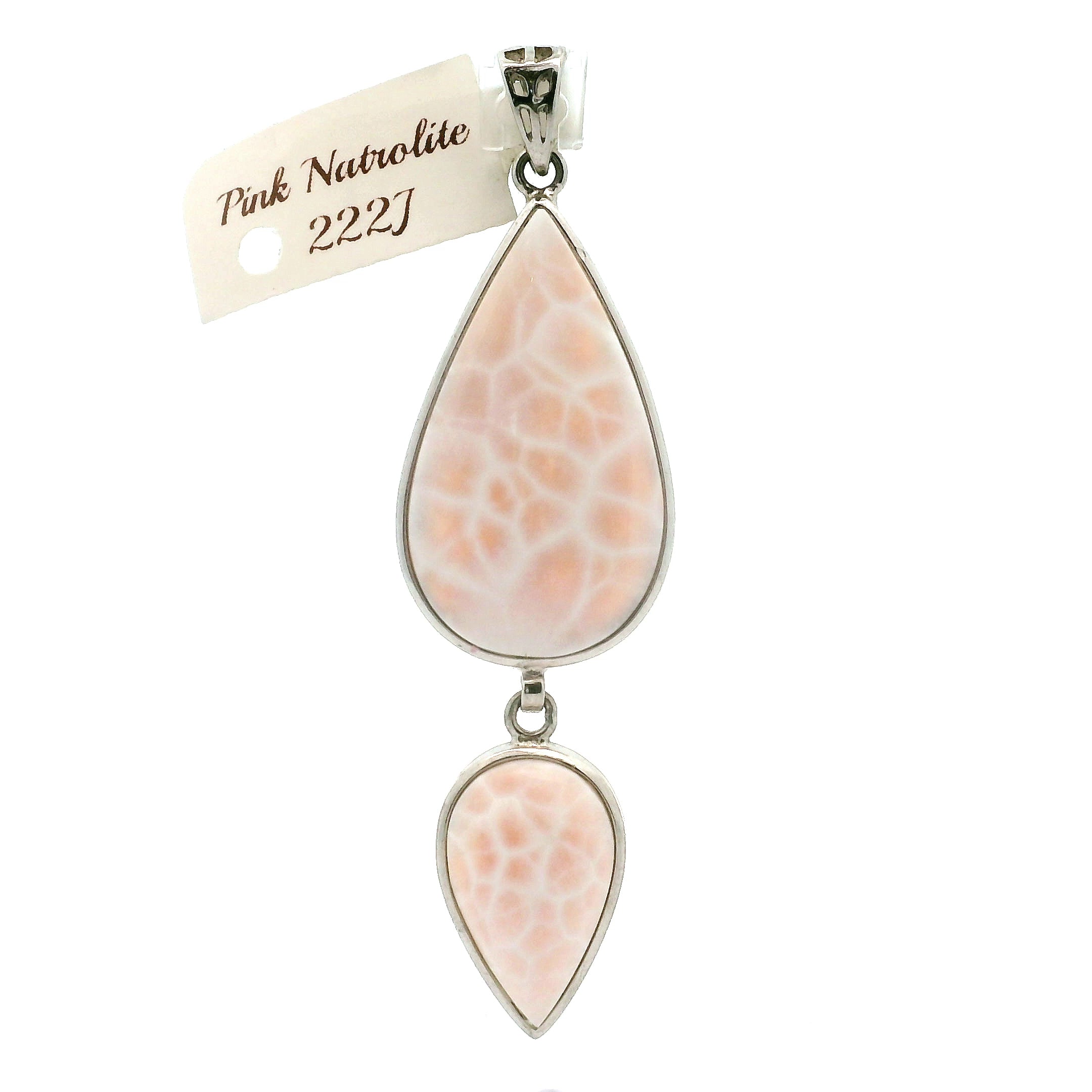 Pink Natrolite Pendant .925 Silver for Channeling, Psychic Abilities and Awakening of your Third Eye Chakra