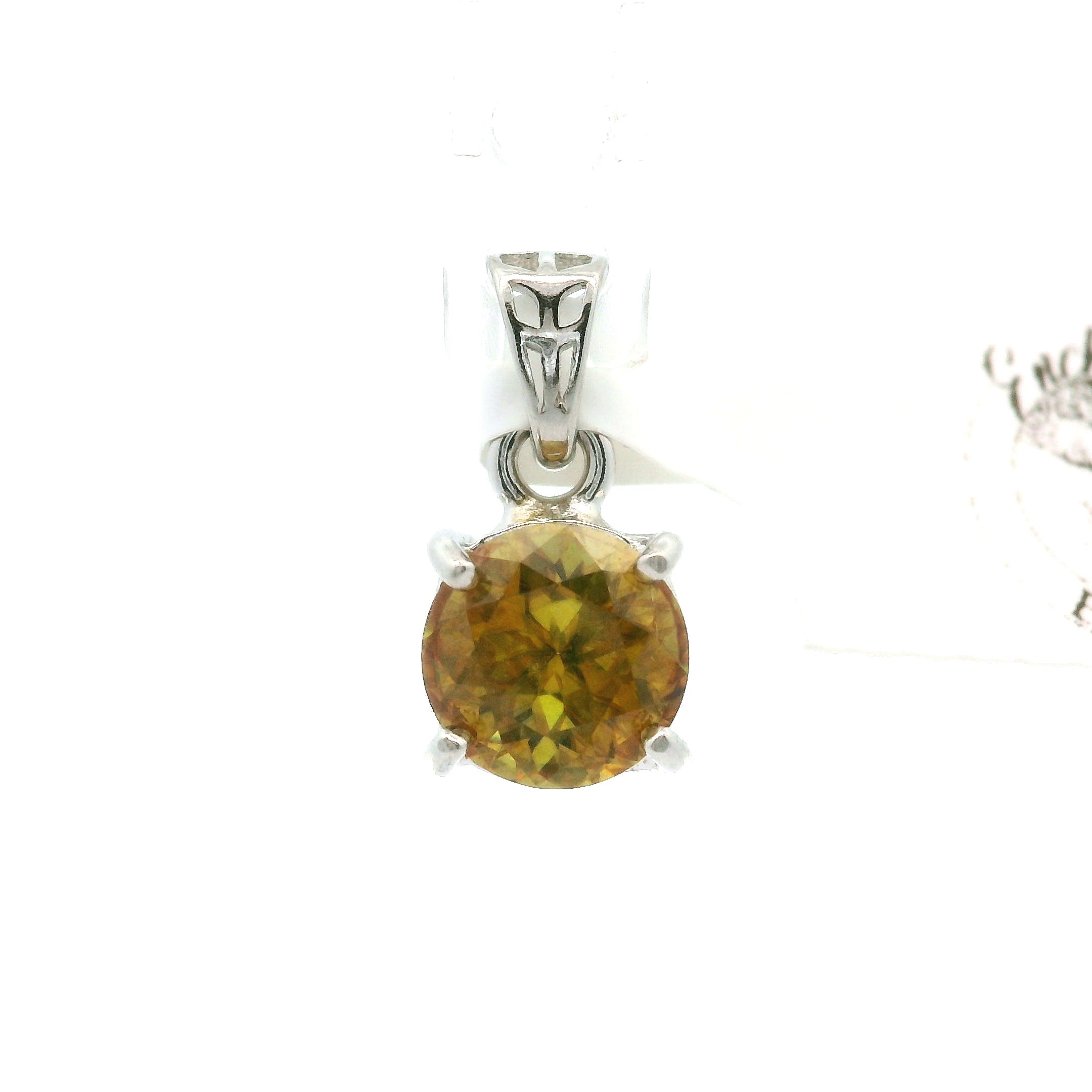 Golden Sphene Pendant .925 Silver for Illumination and Divine Clarity