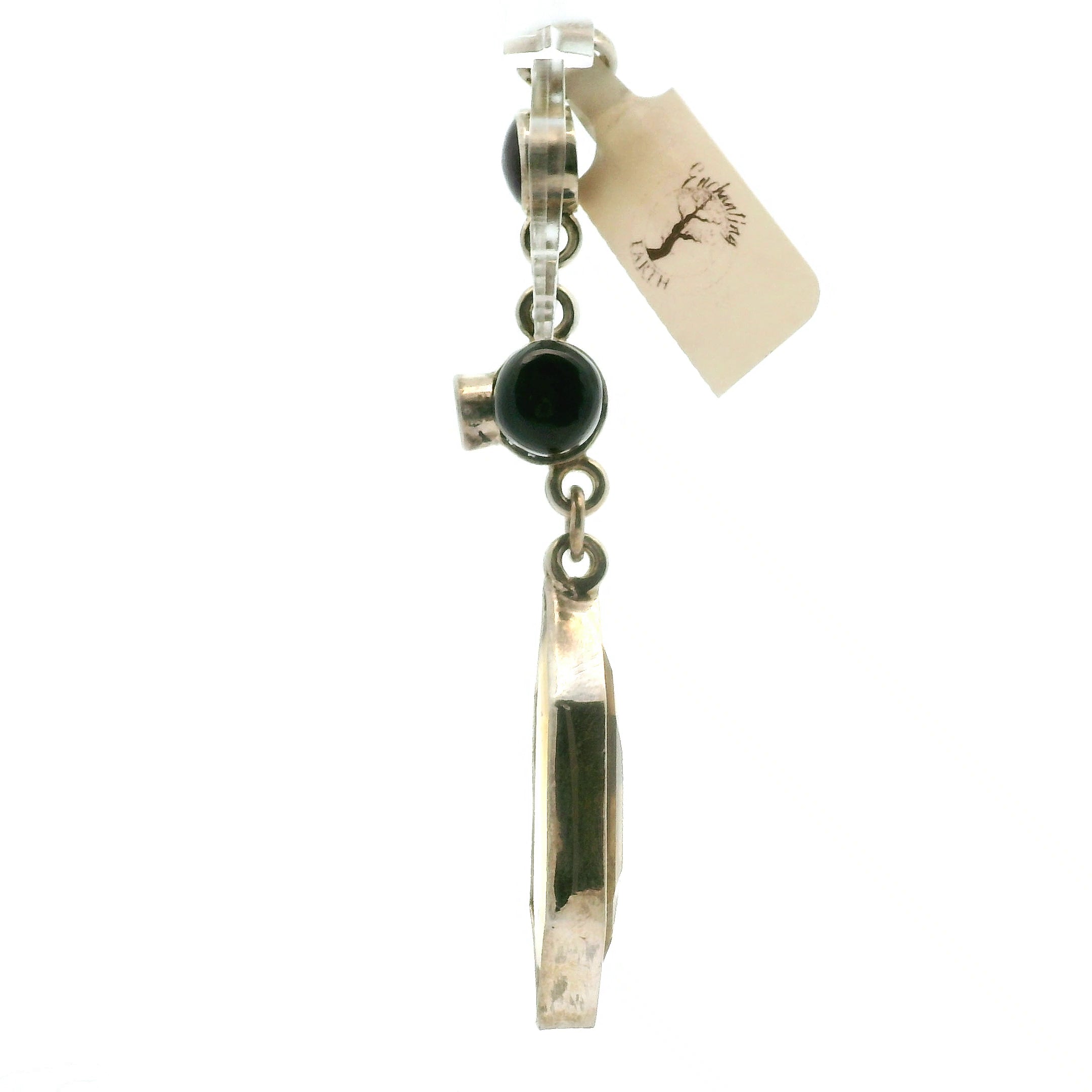 Citrine, Sapphire, Emerald & Star Ruby Pendant .925 Silver for Abundance, Prosperity and Protection