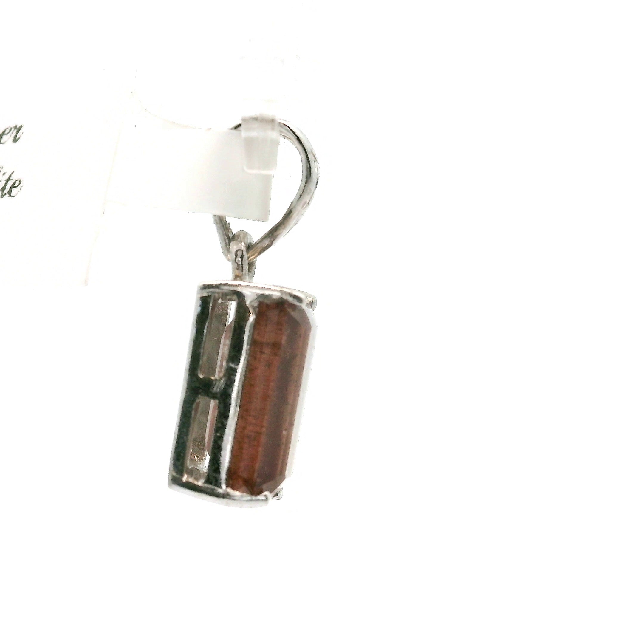 Emerald Cut Copper Scapolite Pendant .925 Silver for Enhancing Communication with Guides, Insight & Memory