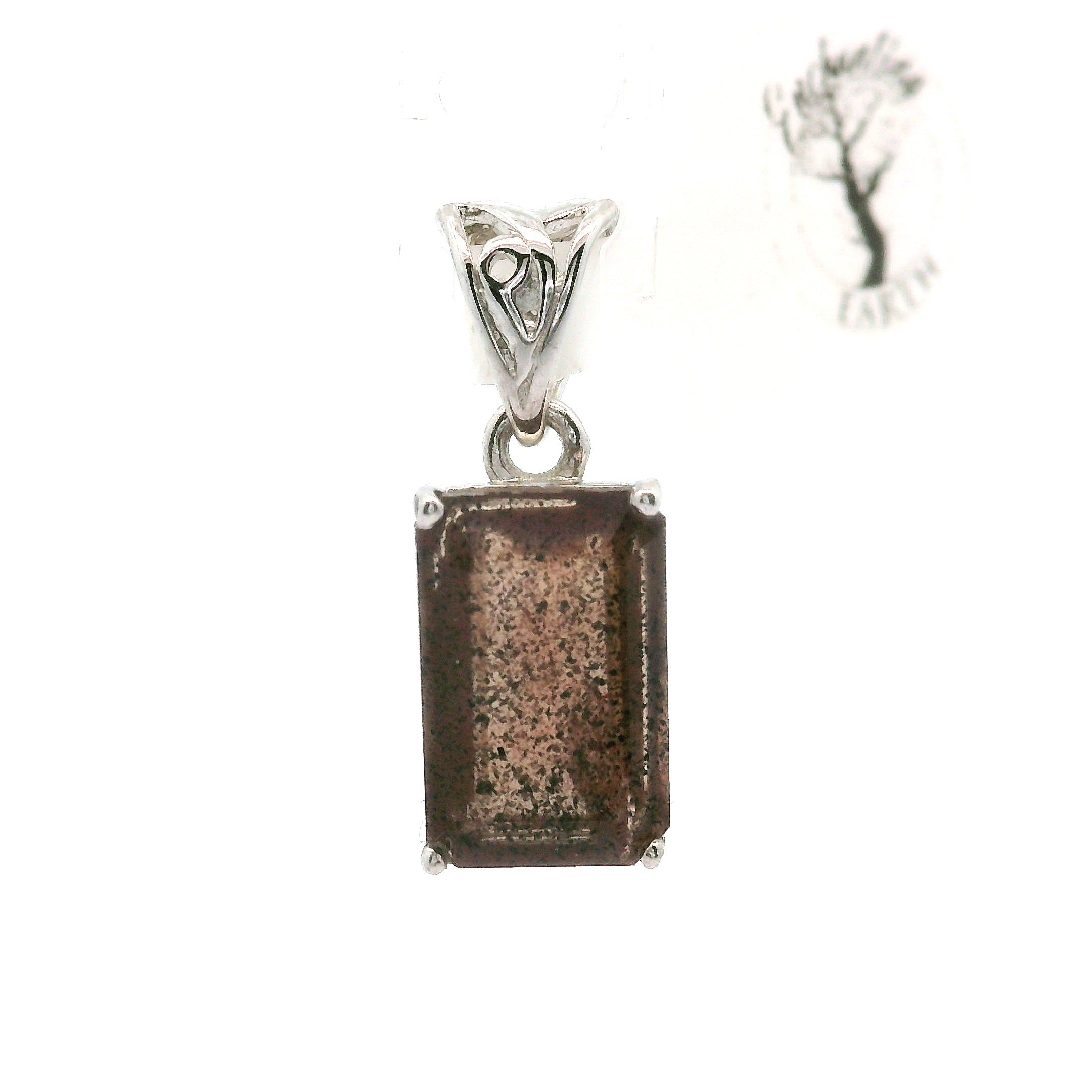 Emerald Cut Copper Scapolite Pendant .925 Silver for Enhancing Communication with Guides, Insight & Memory