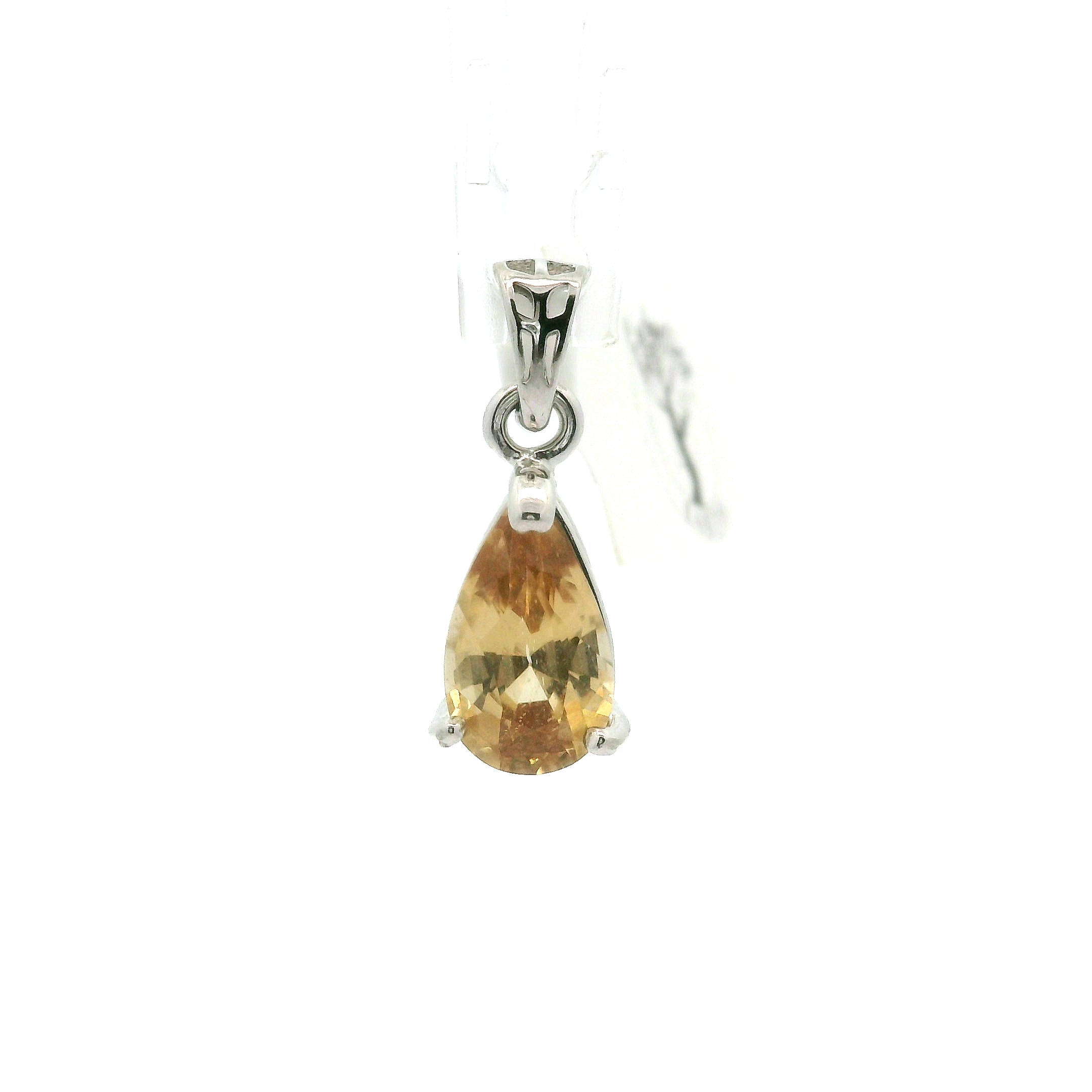 Yellow Zircon Pendant .925 Silver for Vitality and Expansion