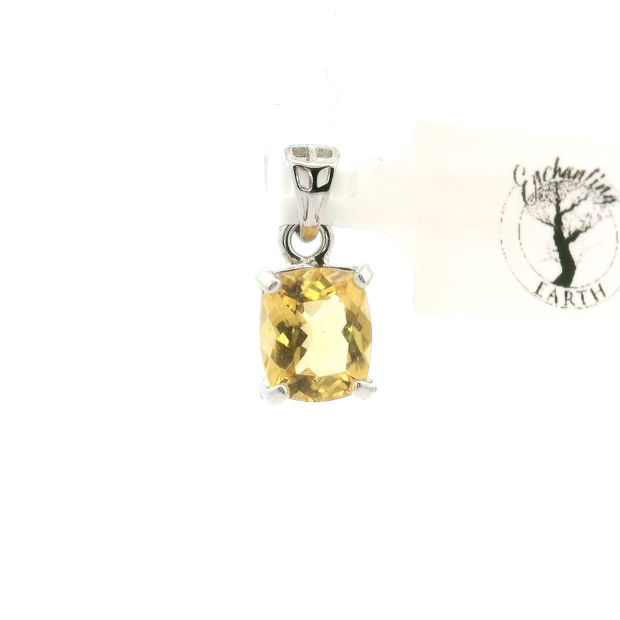 Yellow Zircon Pendant .925 Silver for Vitality and Expansion