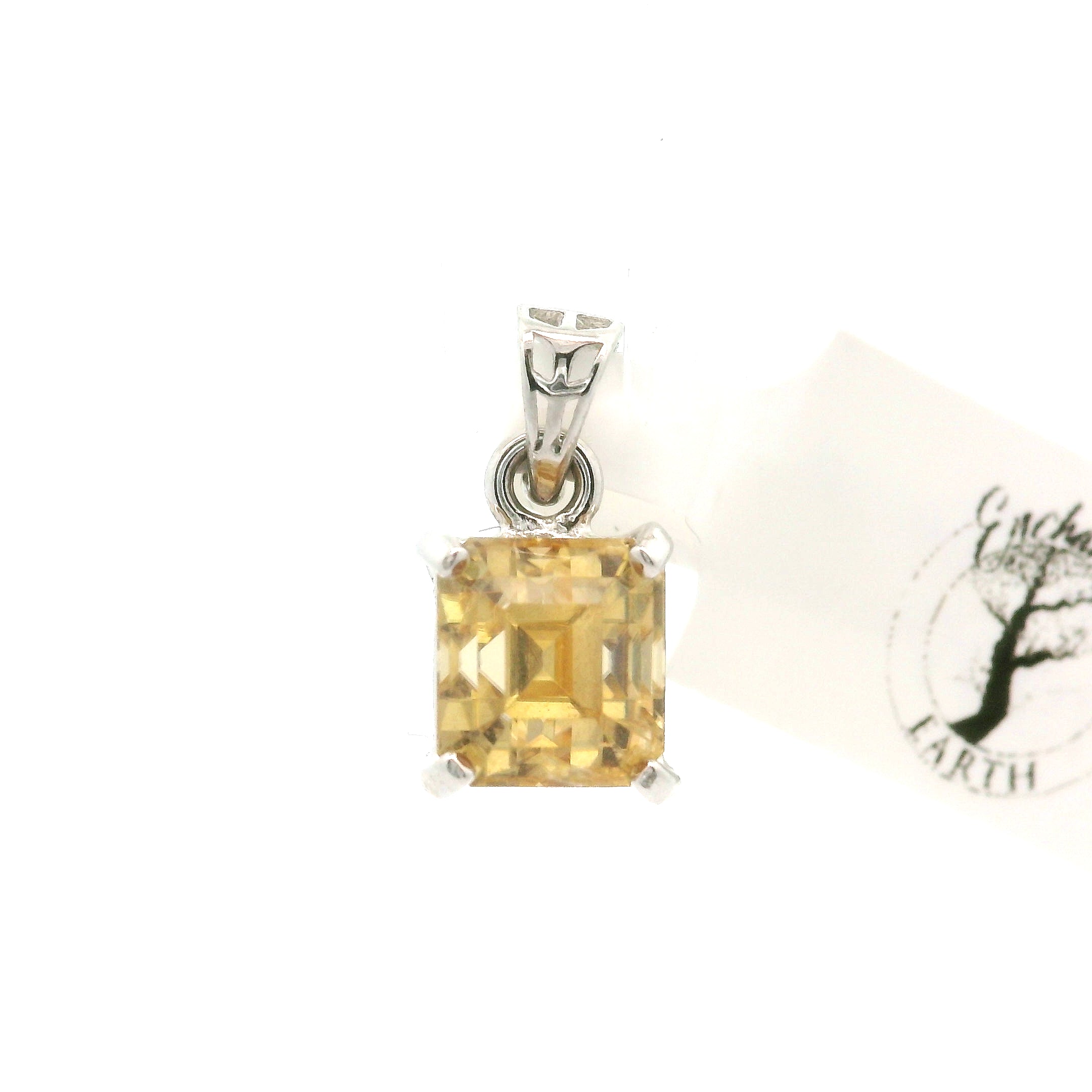 Yellow Zircon Pendant .925 Silver for Vitality and Expansion
