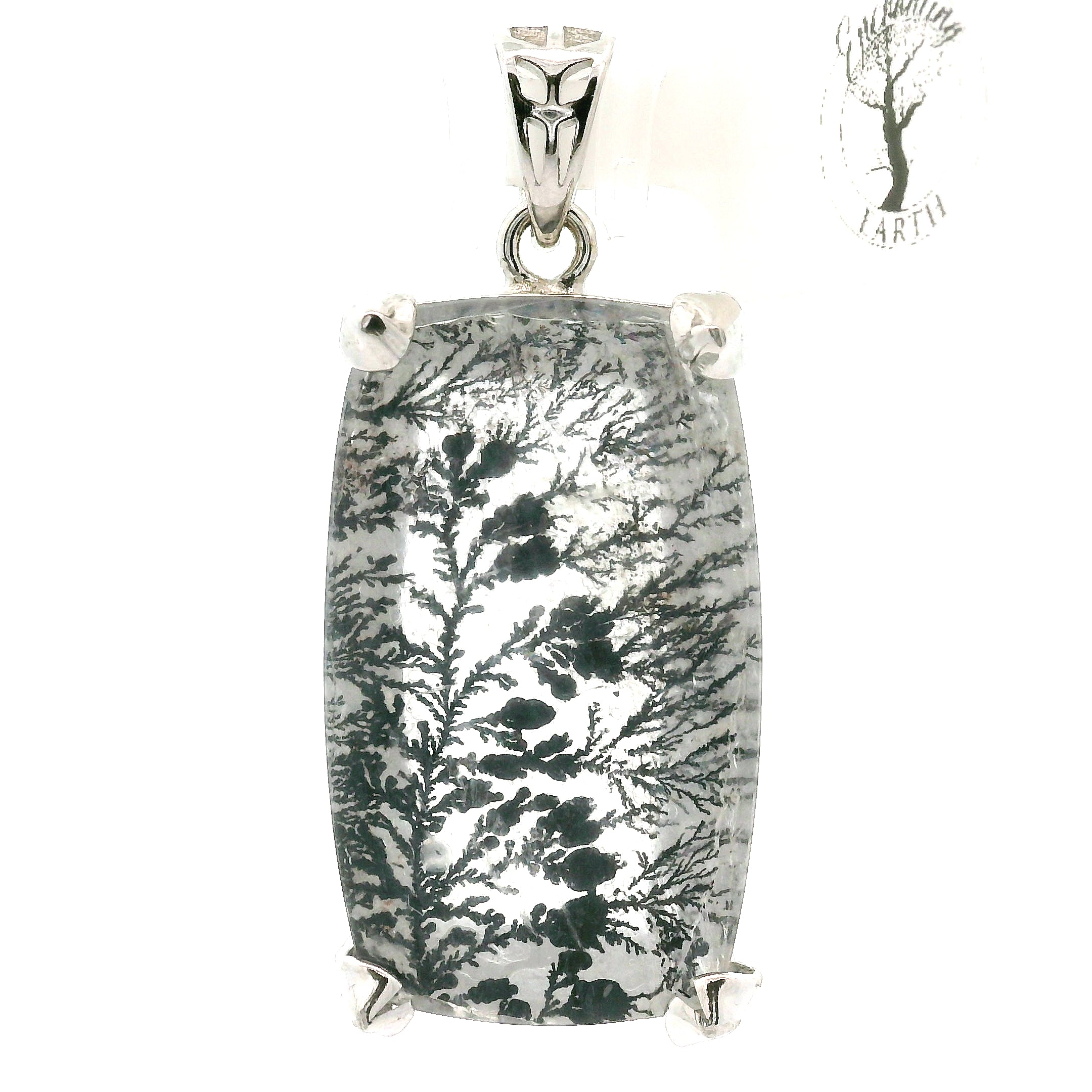 Silver Dendritic Quartz Pendant .925 Silver for Master Healing, Grounding & Transformation