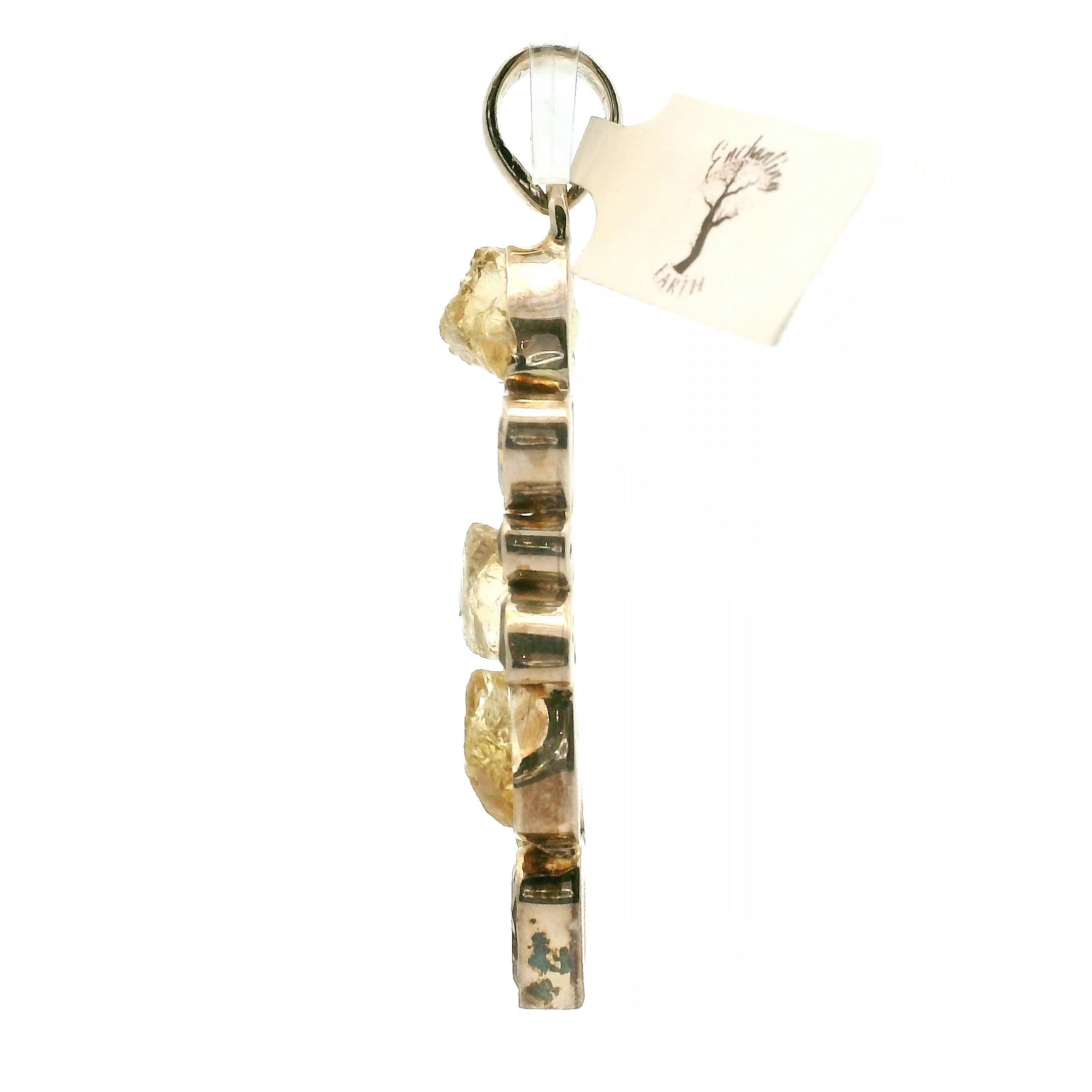 Citrine Multi-Stone Pendant .925 Silver for Abundance, Intuition, Luck and Protection