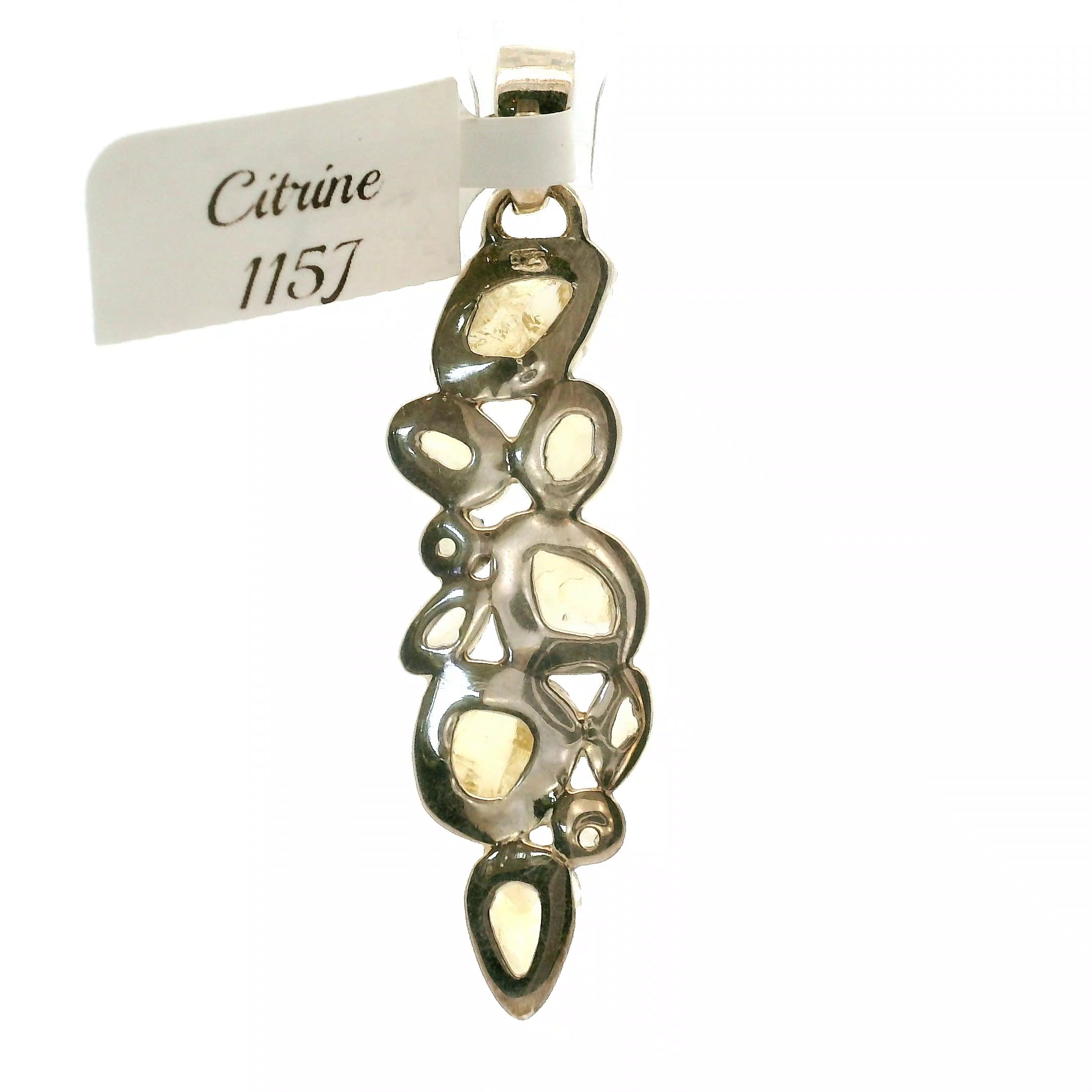Citrine Multi-Stone Pendant .925 Silver for Abundance, Intuition, Luck and Protection