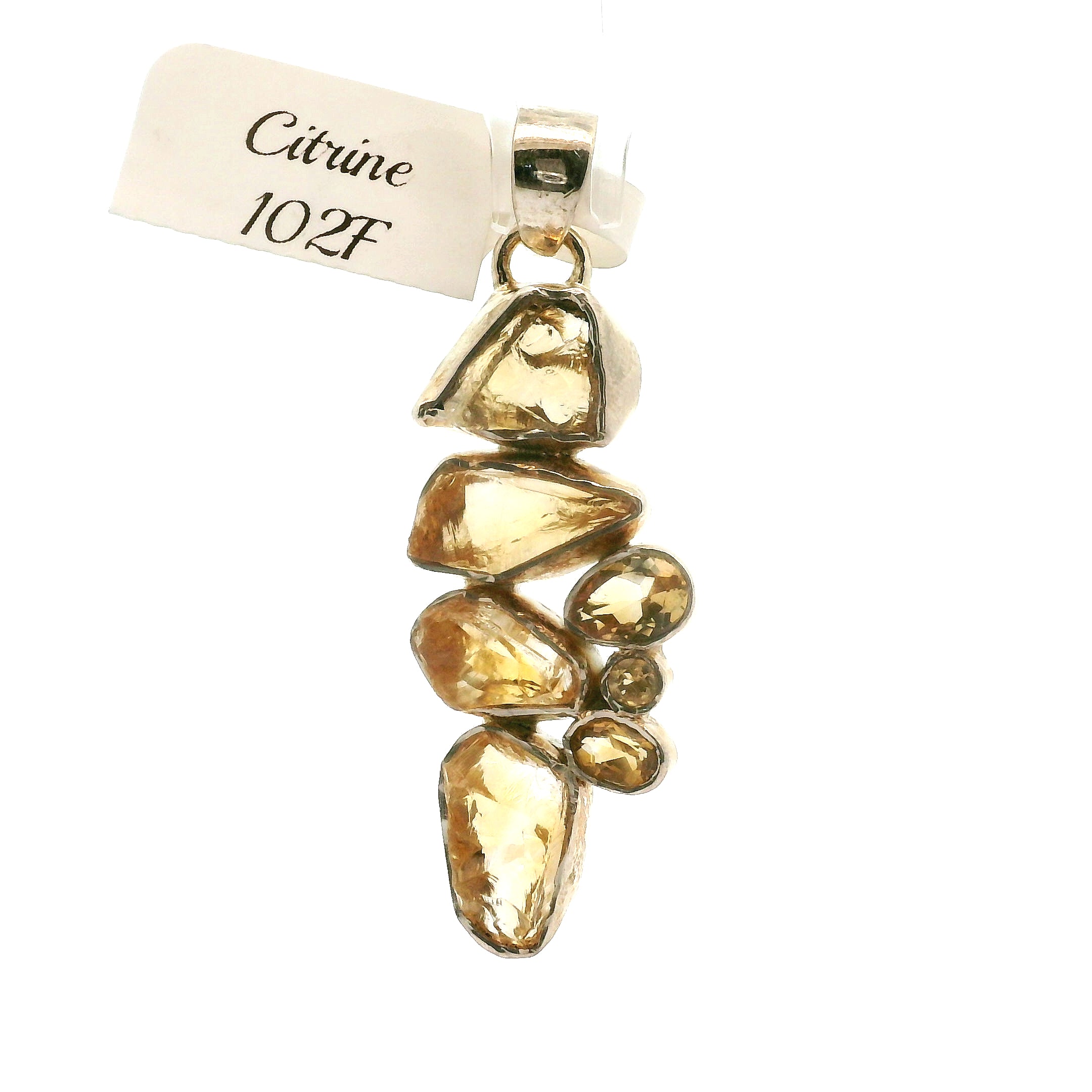 Citrine Multi-Stone Pendant .925 Silver for Abundance, Intuition, Luck and Protection