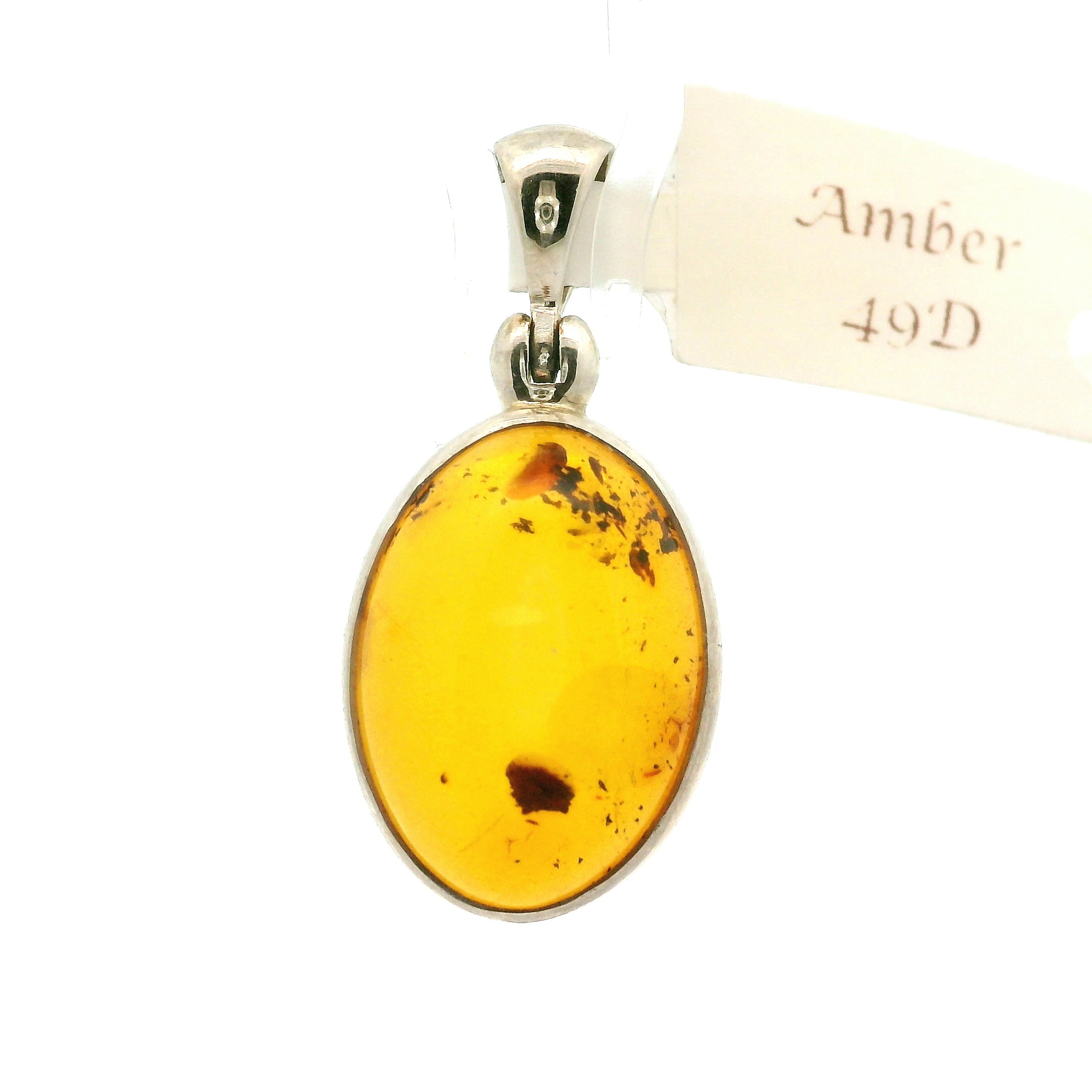 Amber Pendant .925 Silver for Prosperity and Joy