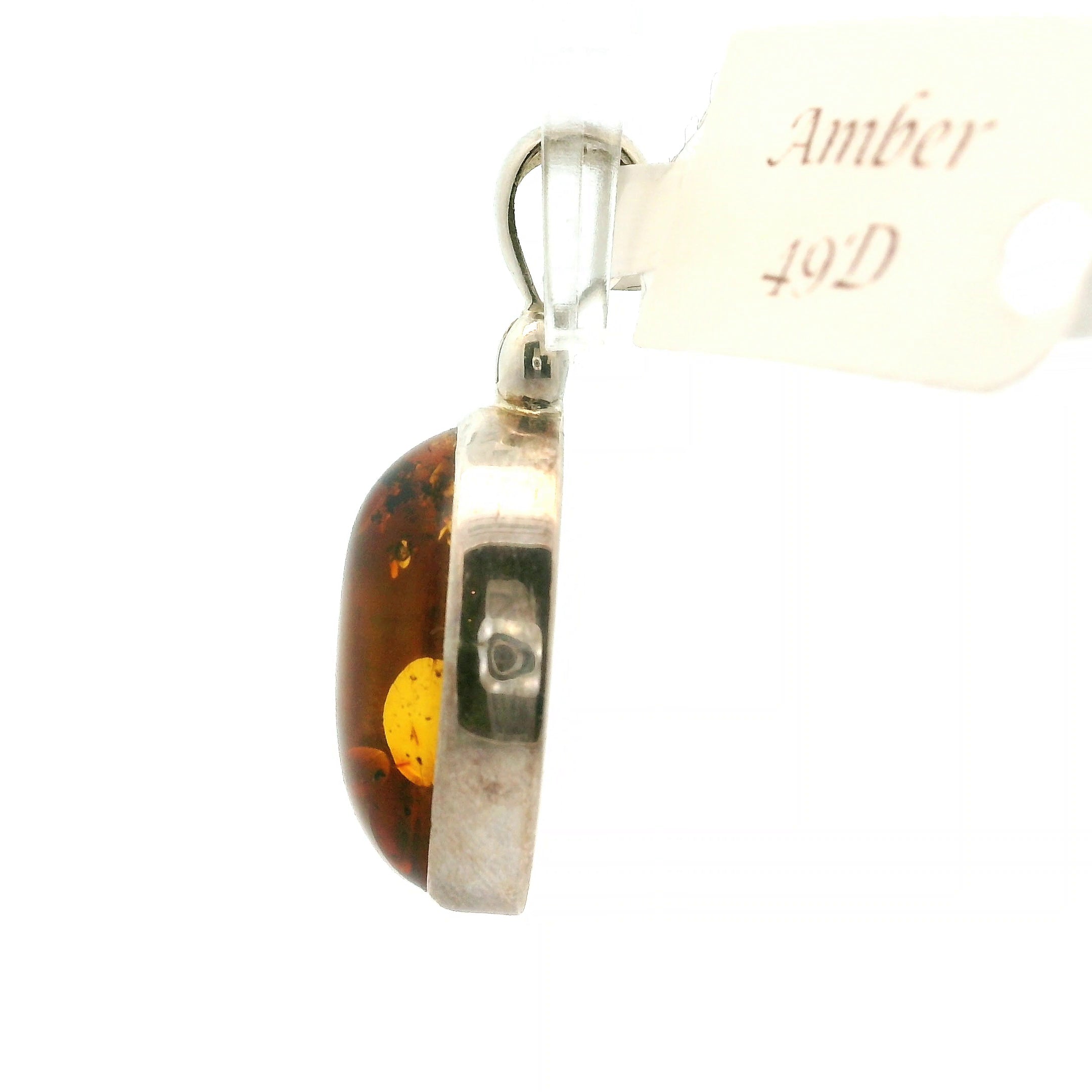 Amber Pendant .925 Silver for Prosperity and Joy