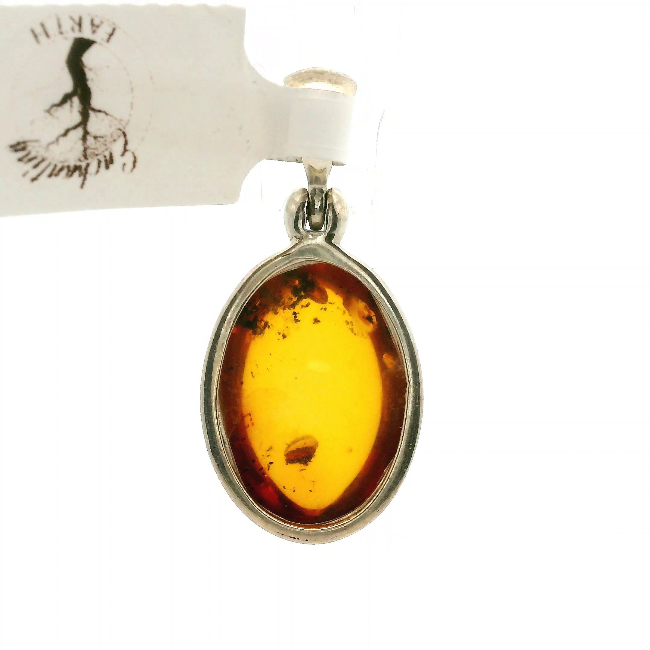 Amber Pendant .925 Silver for Prosperity and Joy
