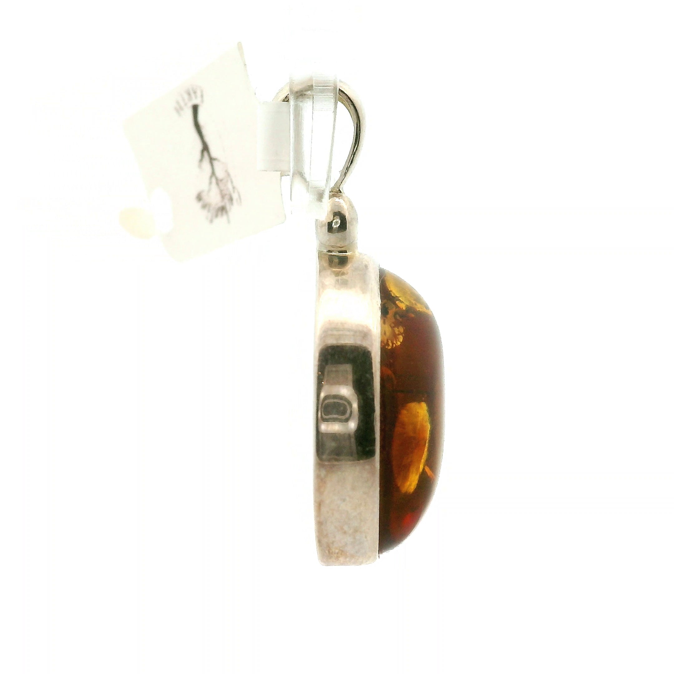 Amber Pendant .925 Silver for Prosperity and Joy