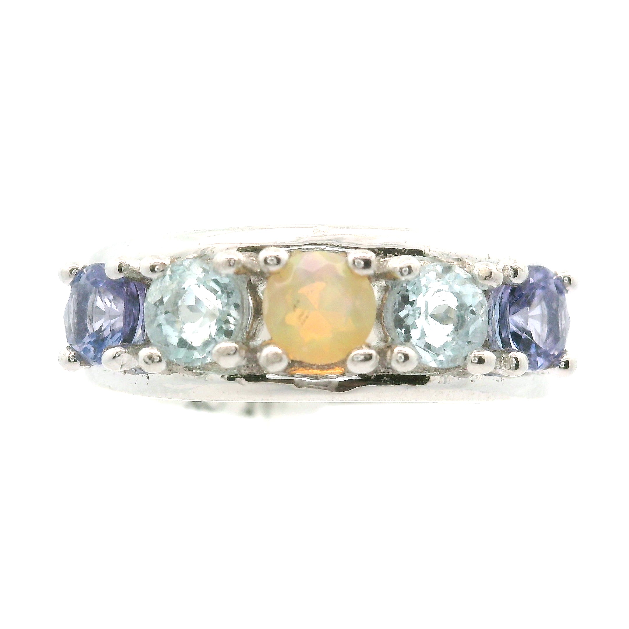 Multi-stone Stacker Cuff Ring .925 Silver for Healing, Intention Setting and Manifesting your Desires
