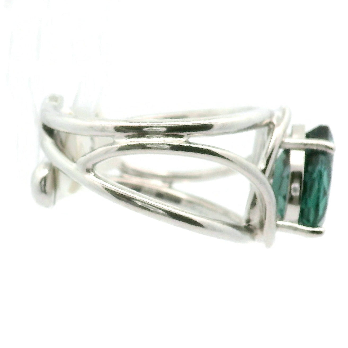 Lab Alexandrite Cuff Ring .925 Silver For Self Recovery, Hope and Encouragement