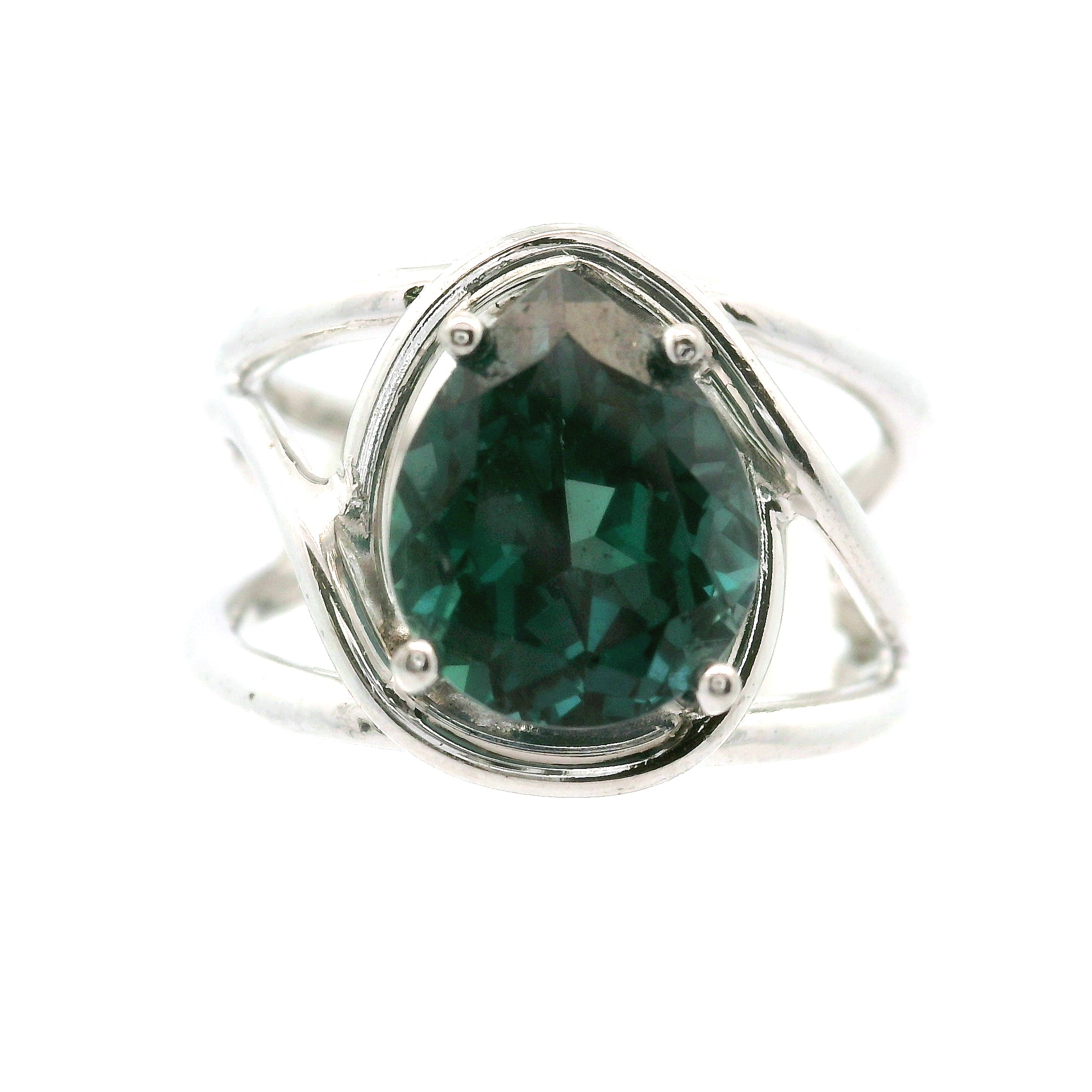 Lab Alexandrite Cuff Ring .925 Silver For Self Recovery, Hope and Encouragement
