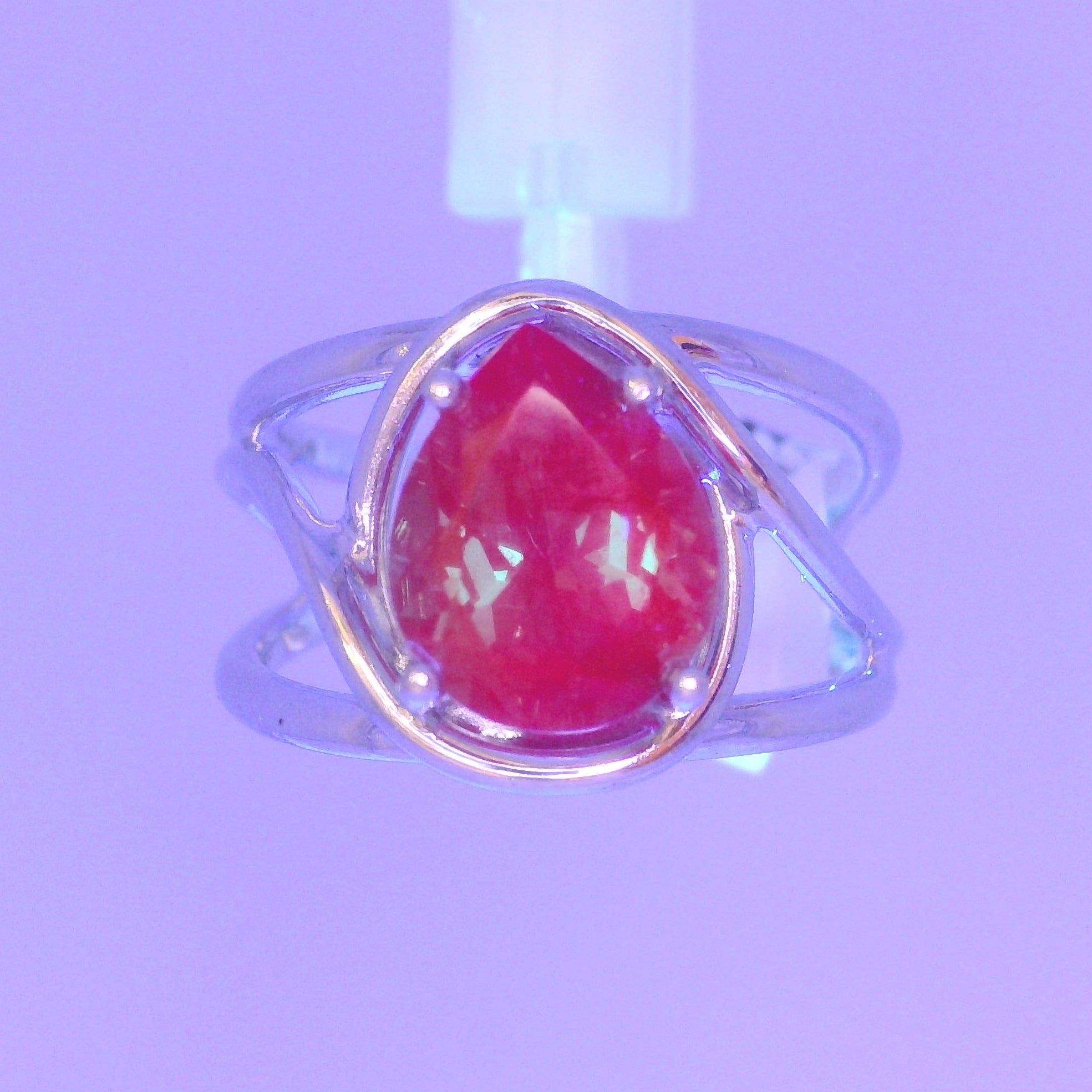 Lab Alexandrite Cuff Ring .925 Silver For Self Recovery, Hope and Encouragement